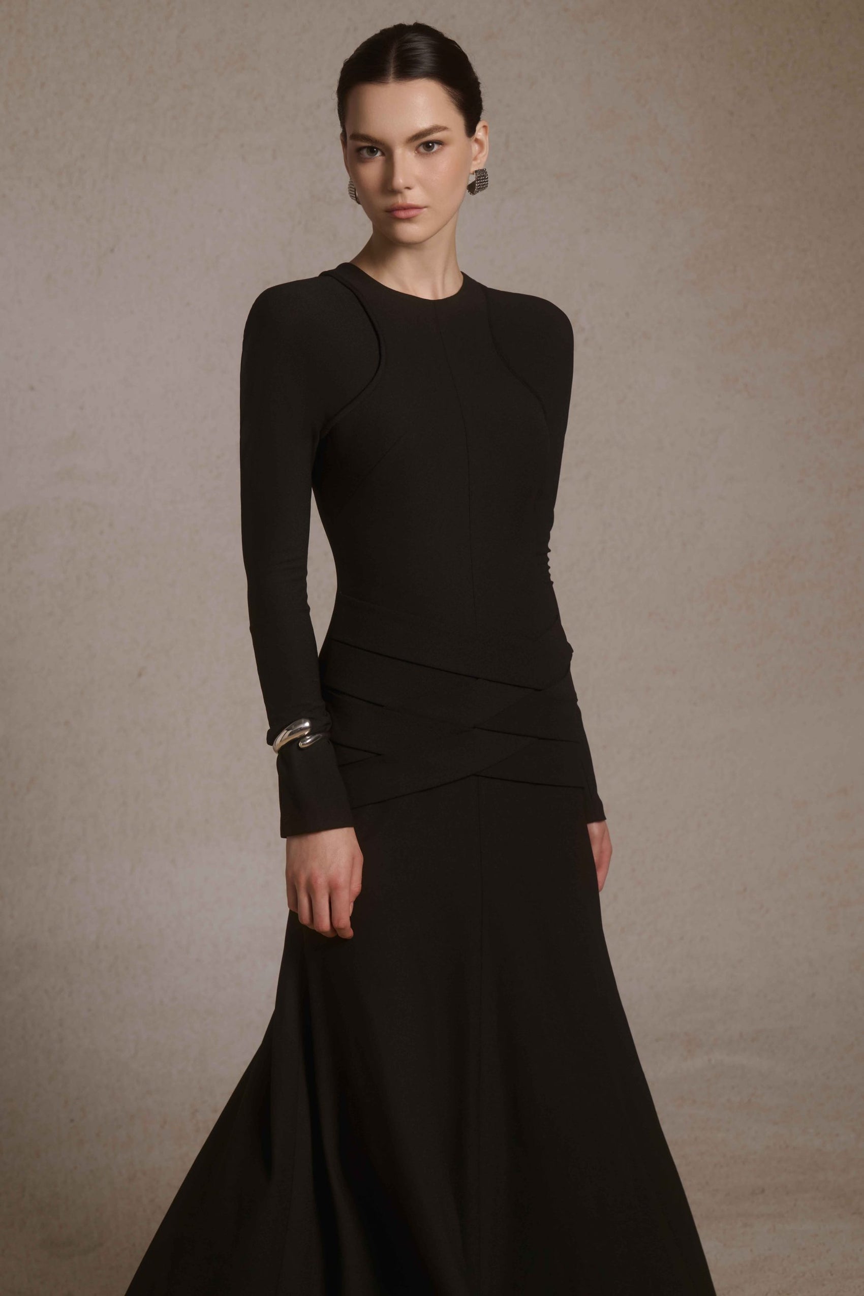 Nyra Lace-Up Midi in Black image 2