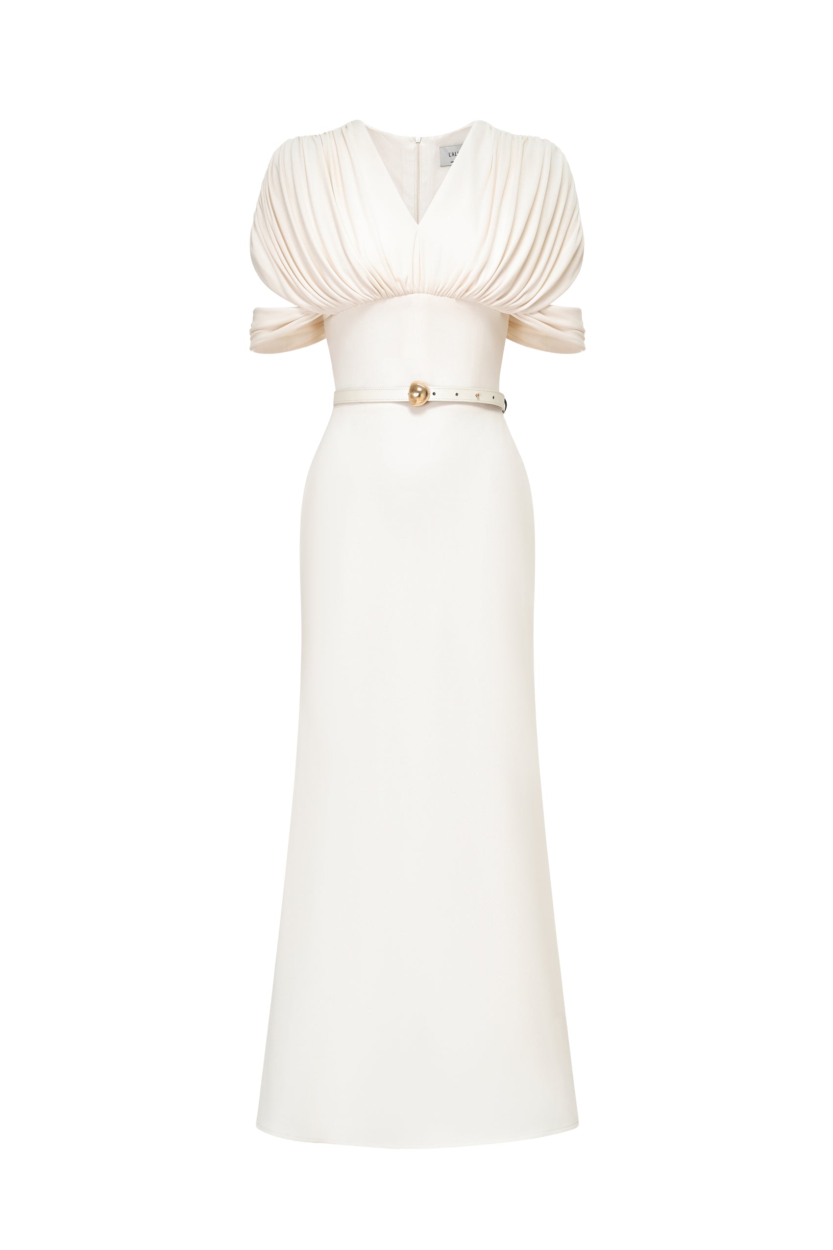 Echo Drape Dress in White