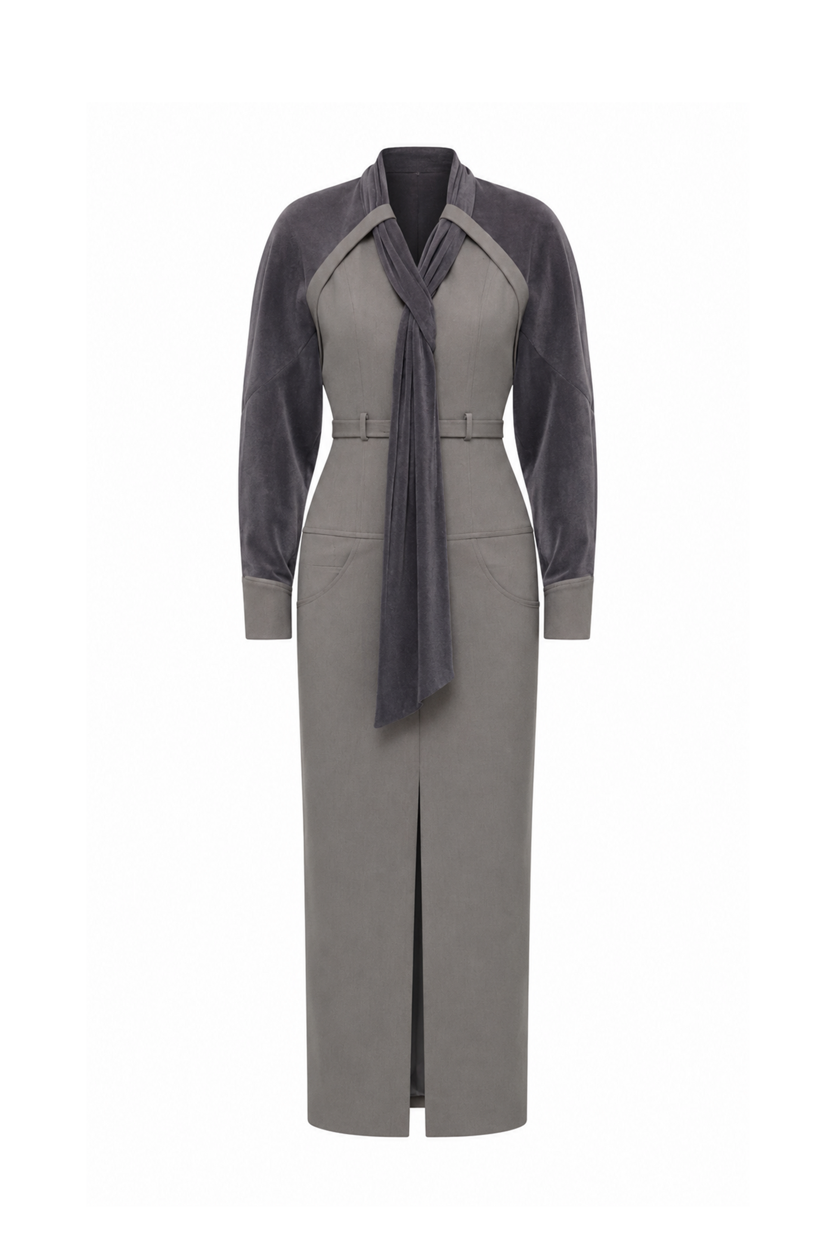 Contour Scarf-Neck Pencil Dress