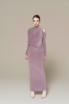 Asymmetry Whisper Midi Dress