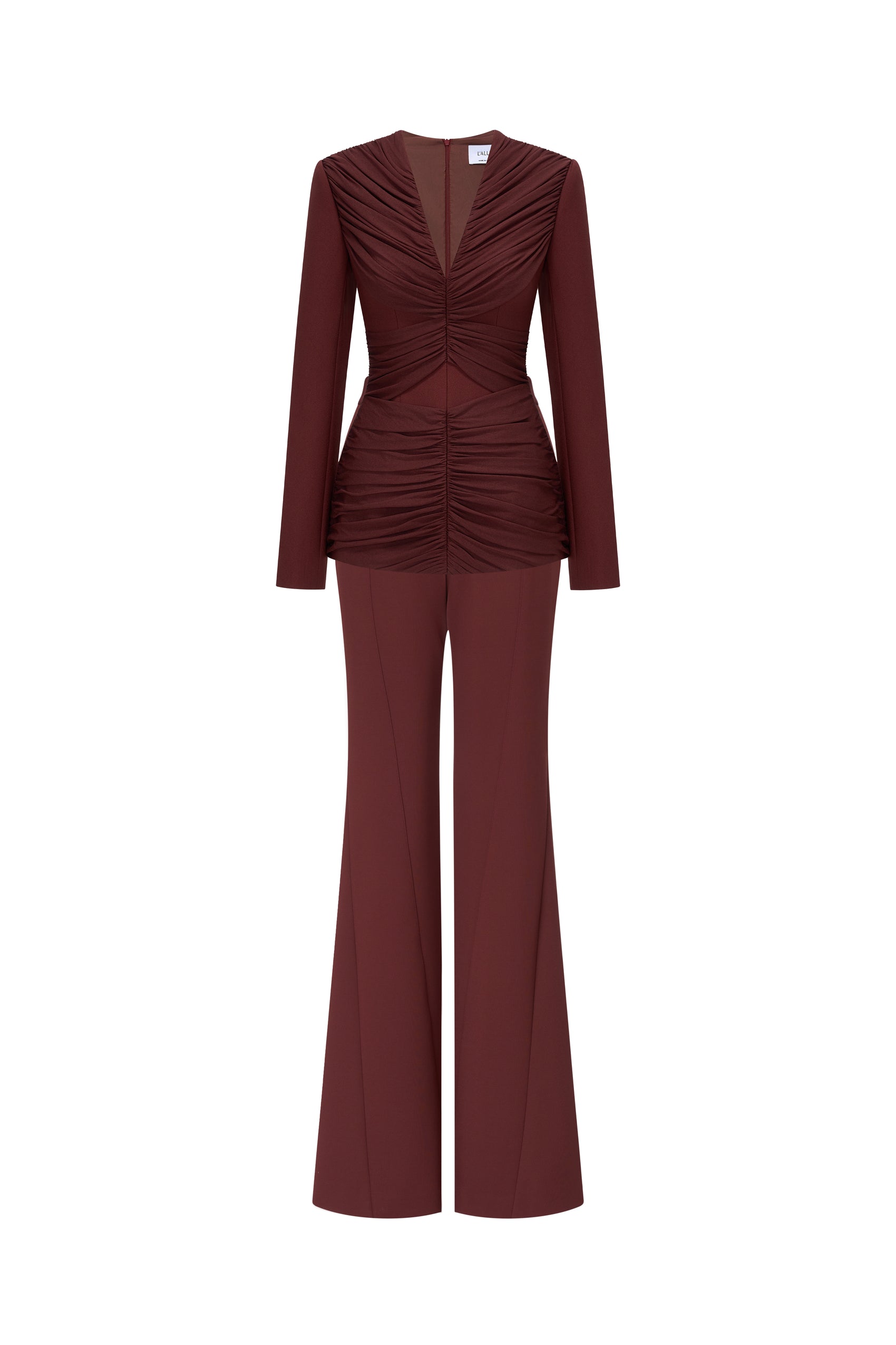 Rum Draped-Waist Tailored Set