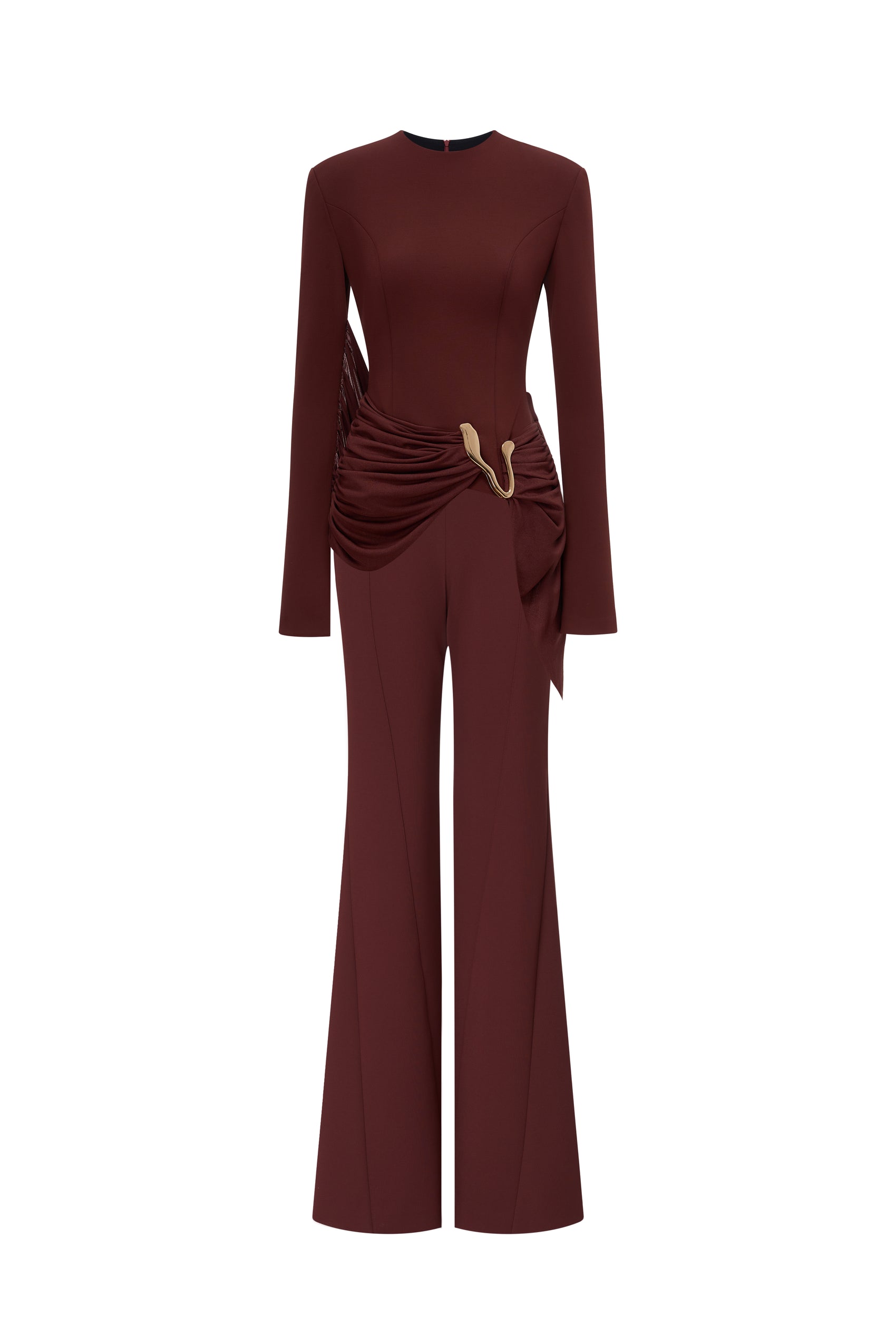 Asymmetric Lace-Panel Cape Set