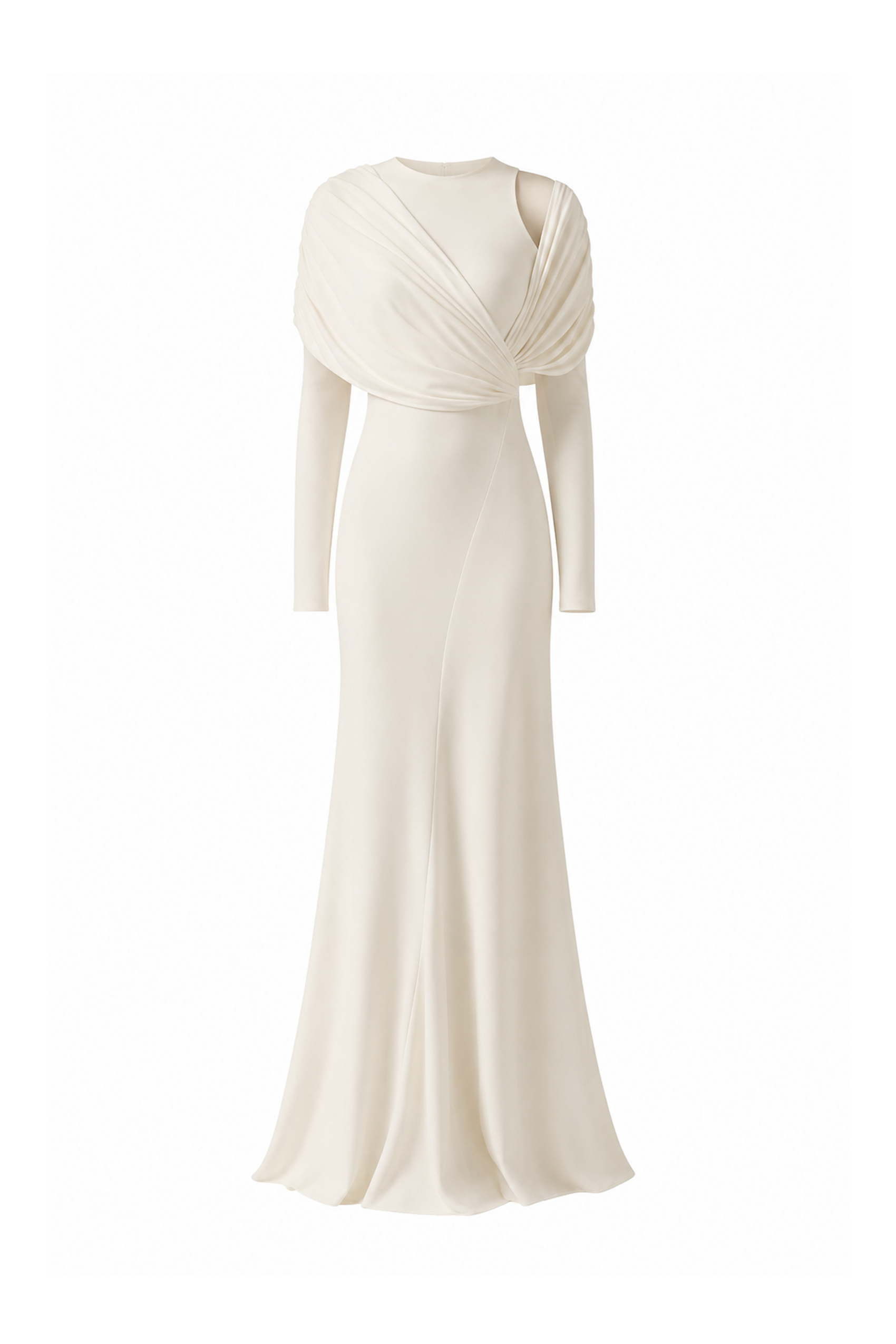 Cream Bias-cut Dress