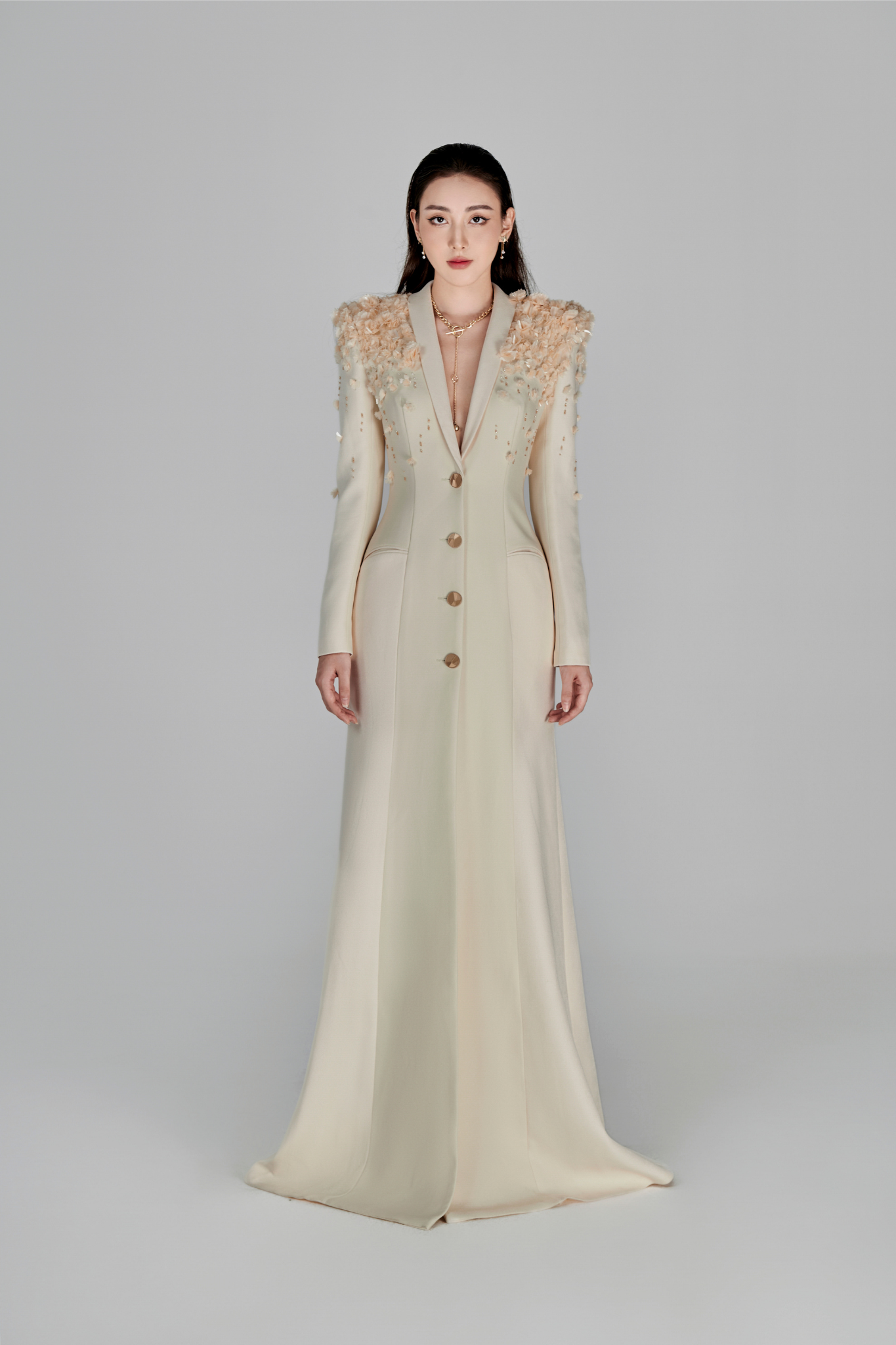 Ines Deep V-neck Gown