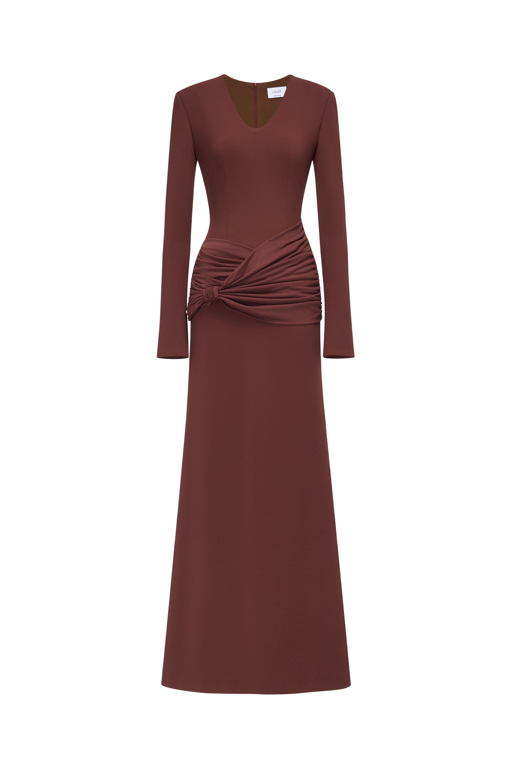 Minimal Draped-Waist Maxi Dress