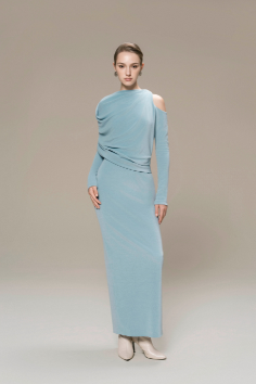 Asymmetry Whisper Midi Dress
