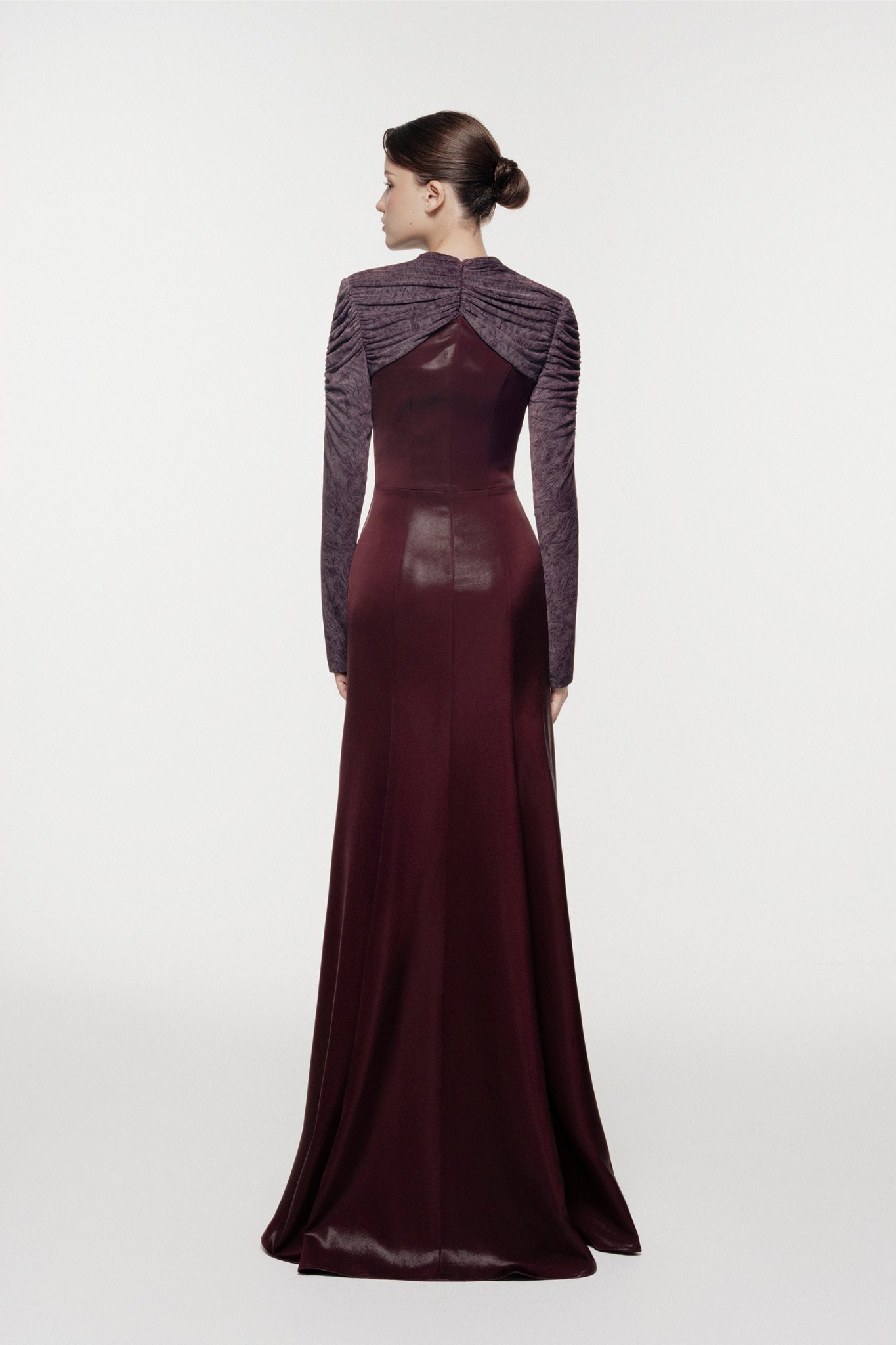 Cross-Draped Cut-Out Evening Gown