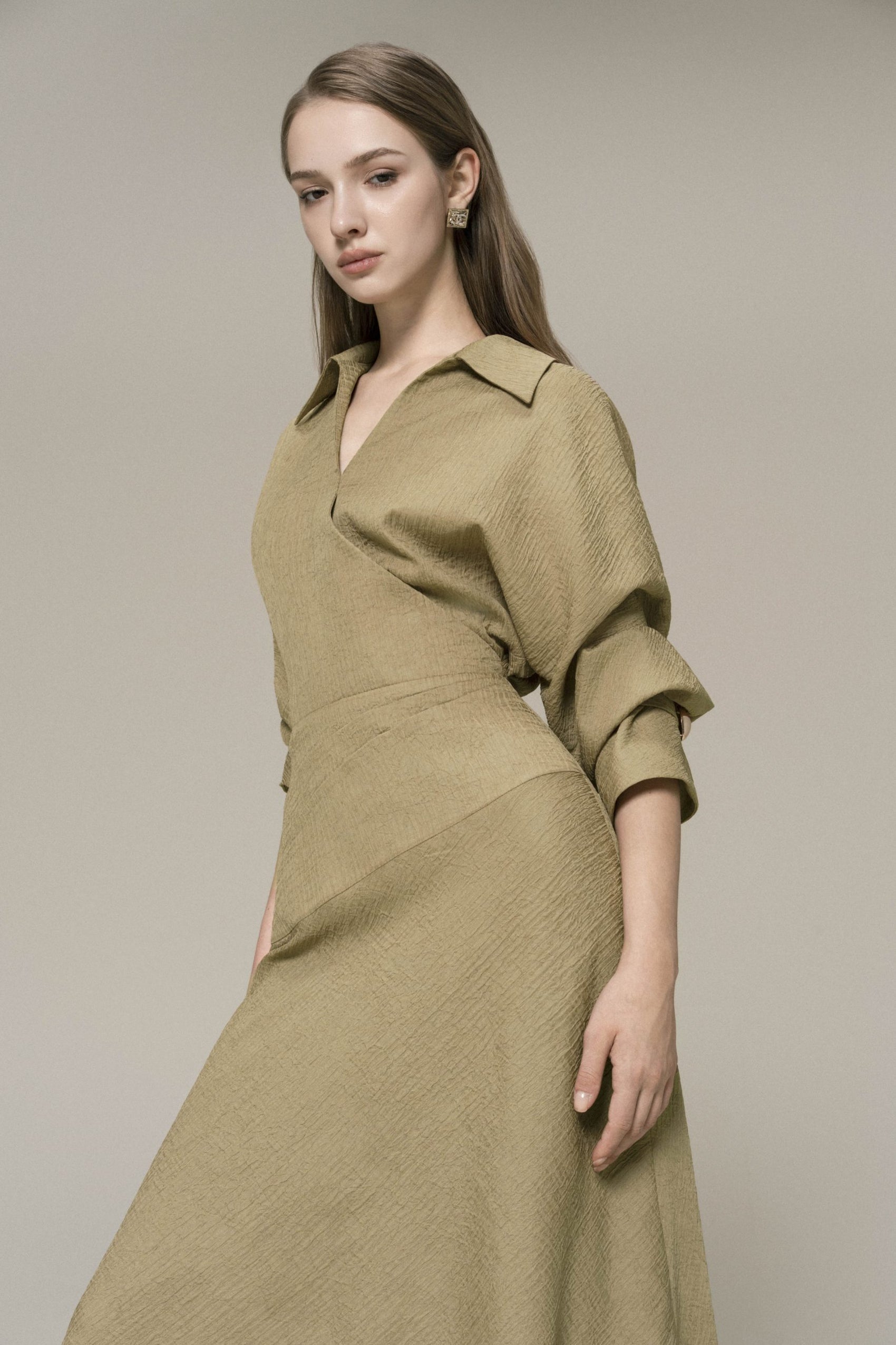 Dewlight Midi Dress in Warm Taupe image 6
