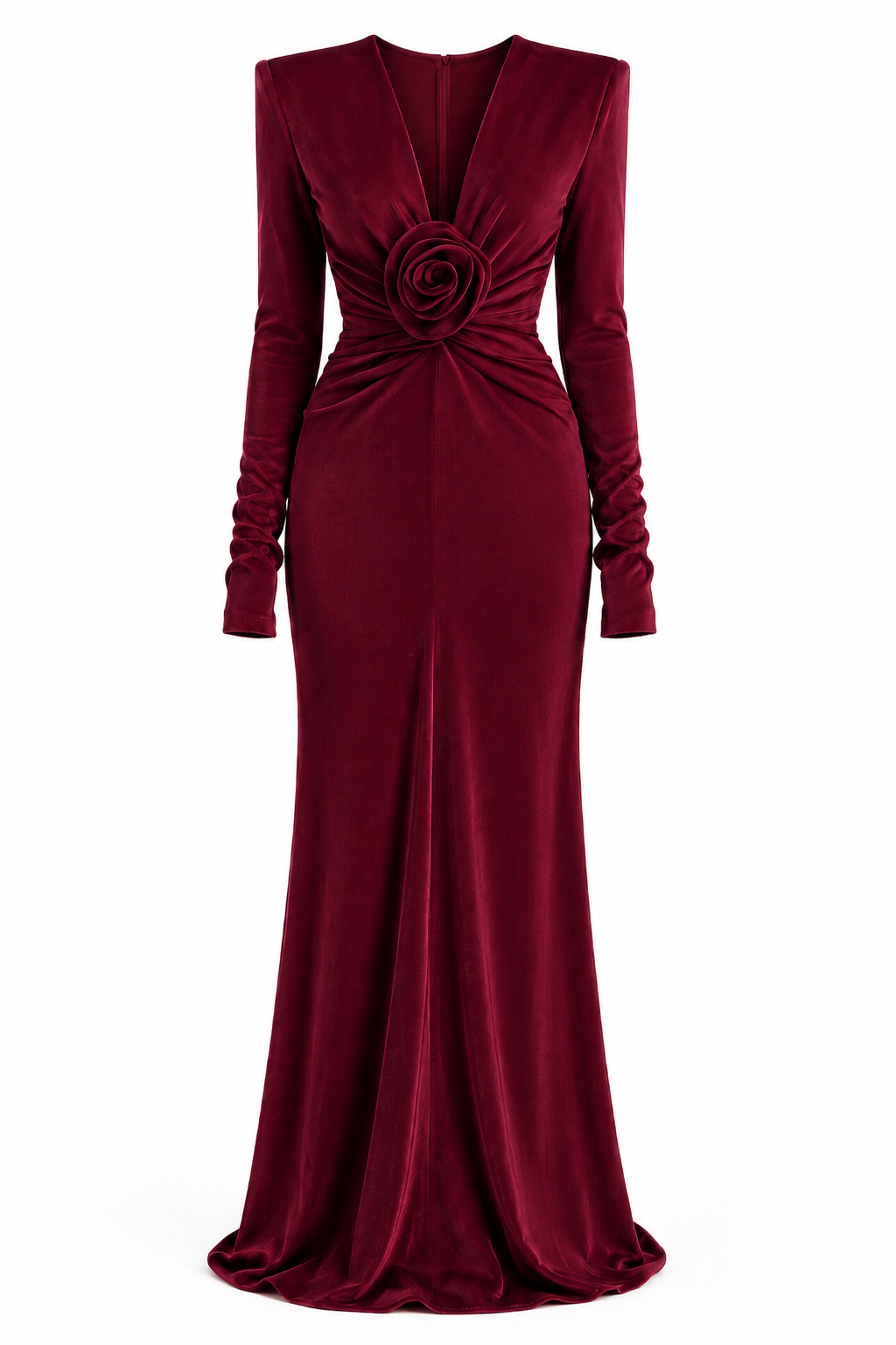 Erina Deep V-neck Fishtail Gown