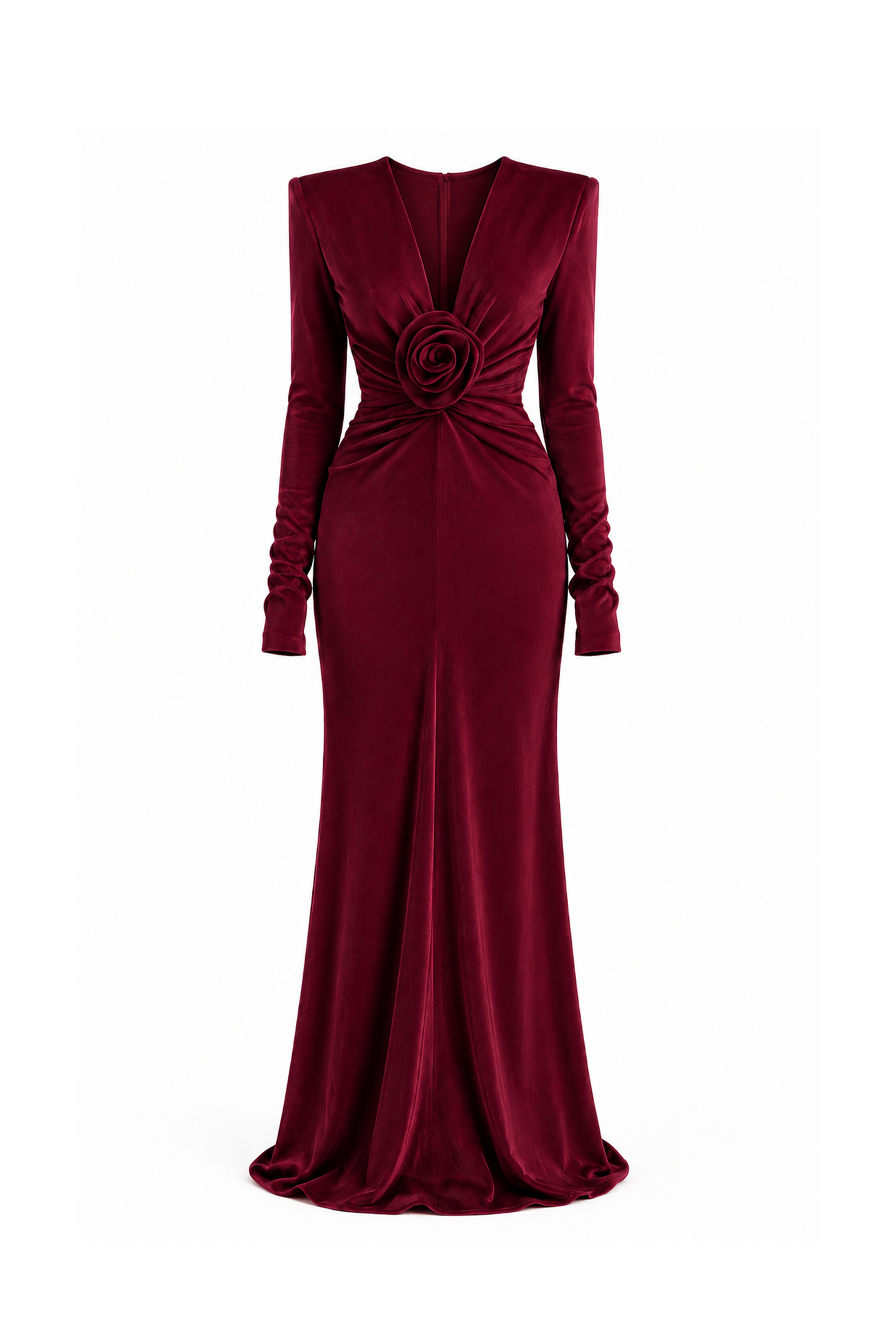 Erina Deep V-neck Fishtail Gown