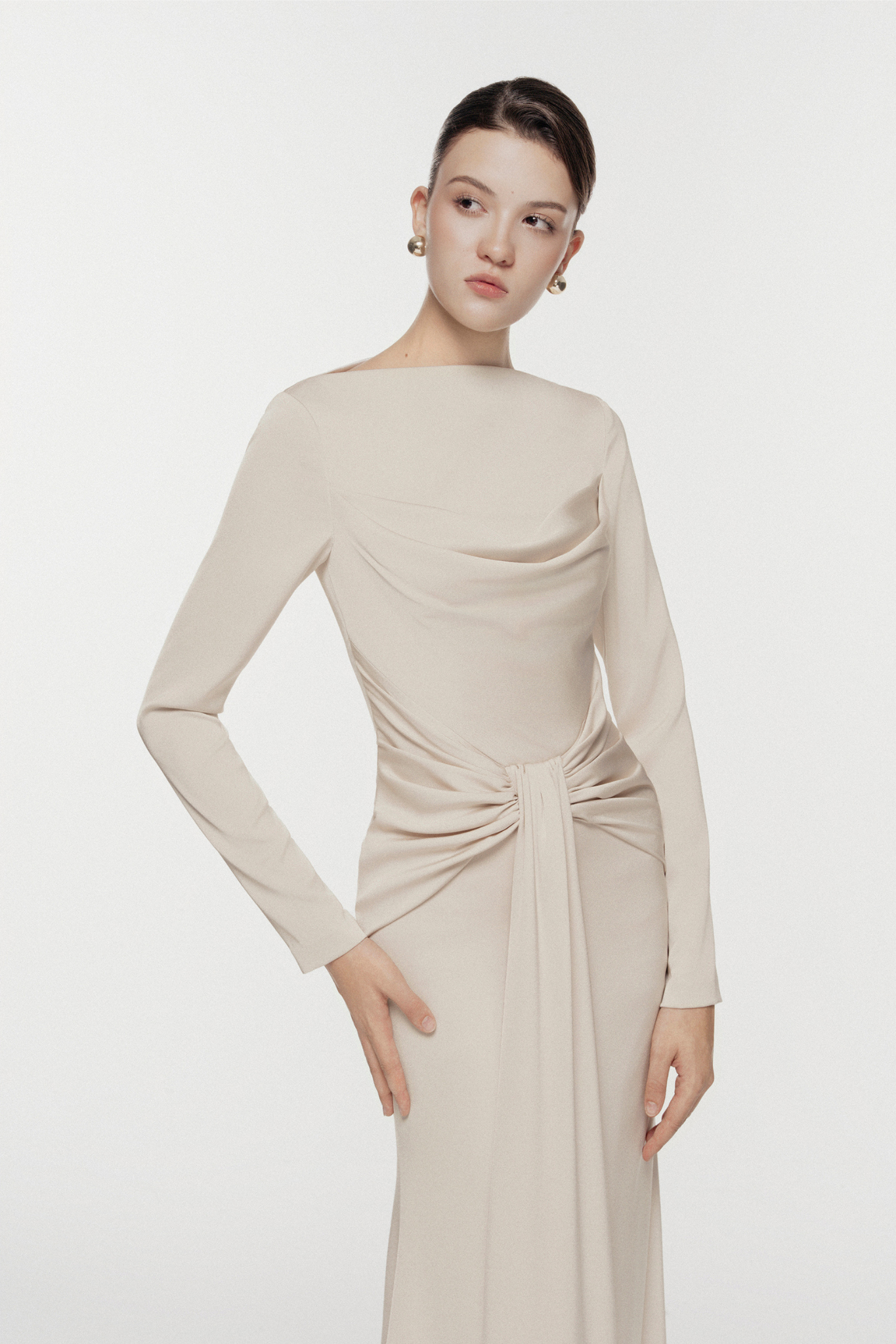 Symmetry Draped Evening Gown