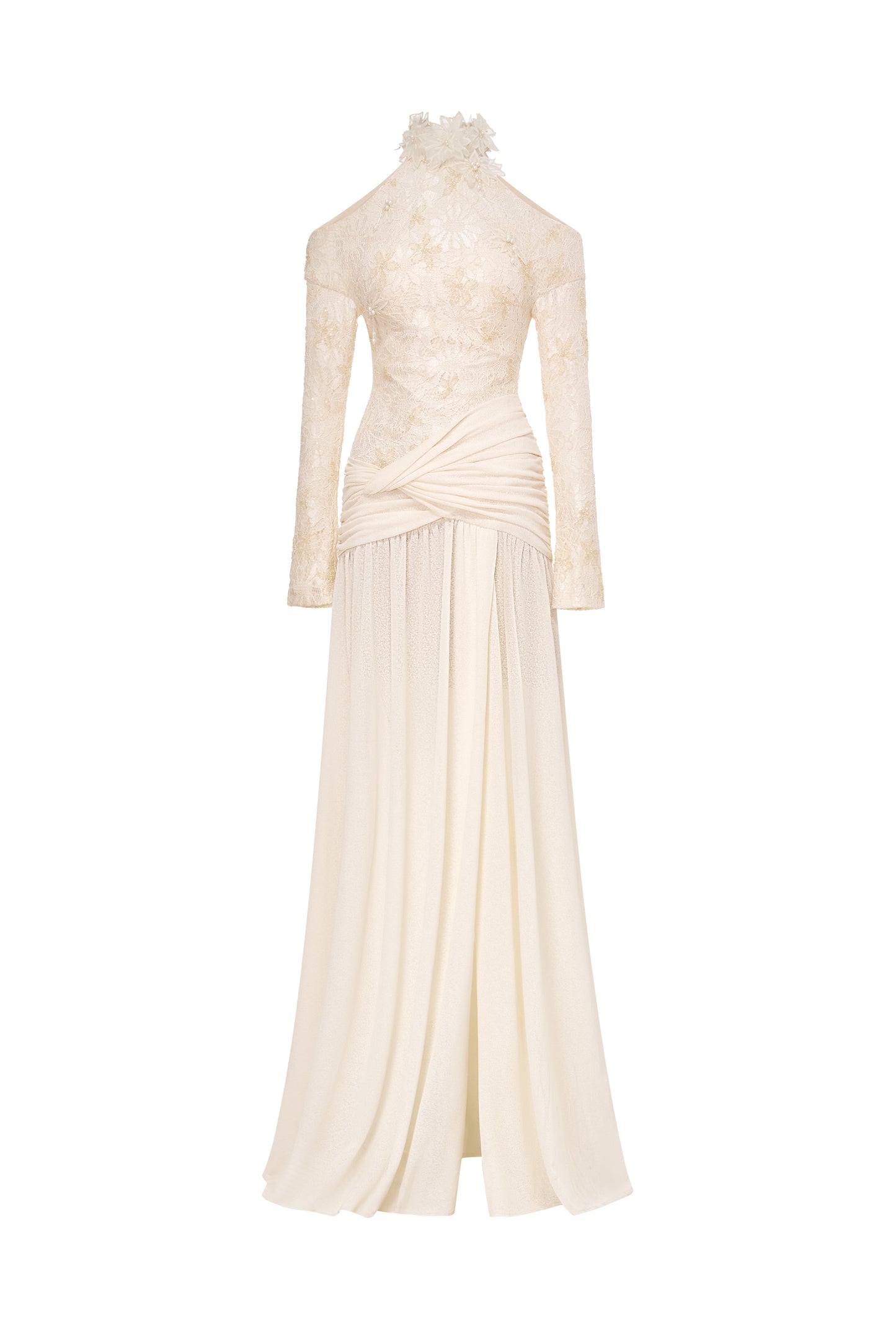 Floral Halter Evening Gown