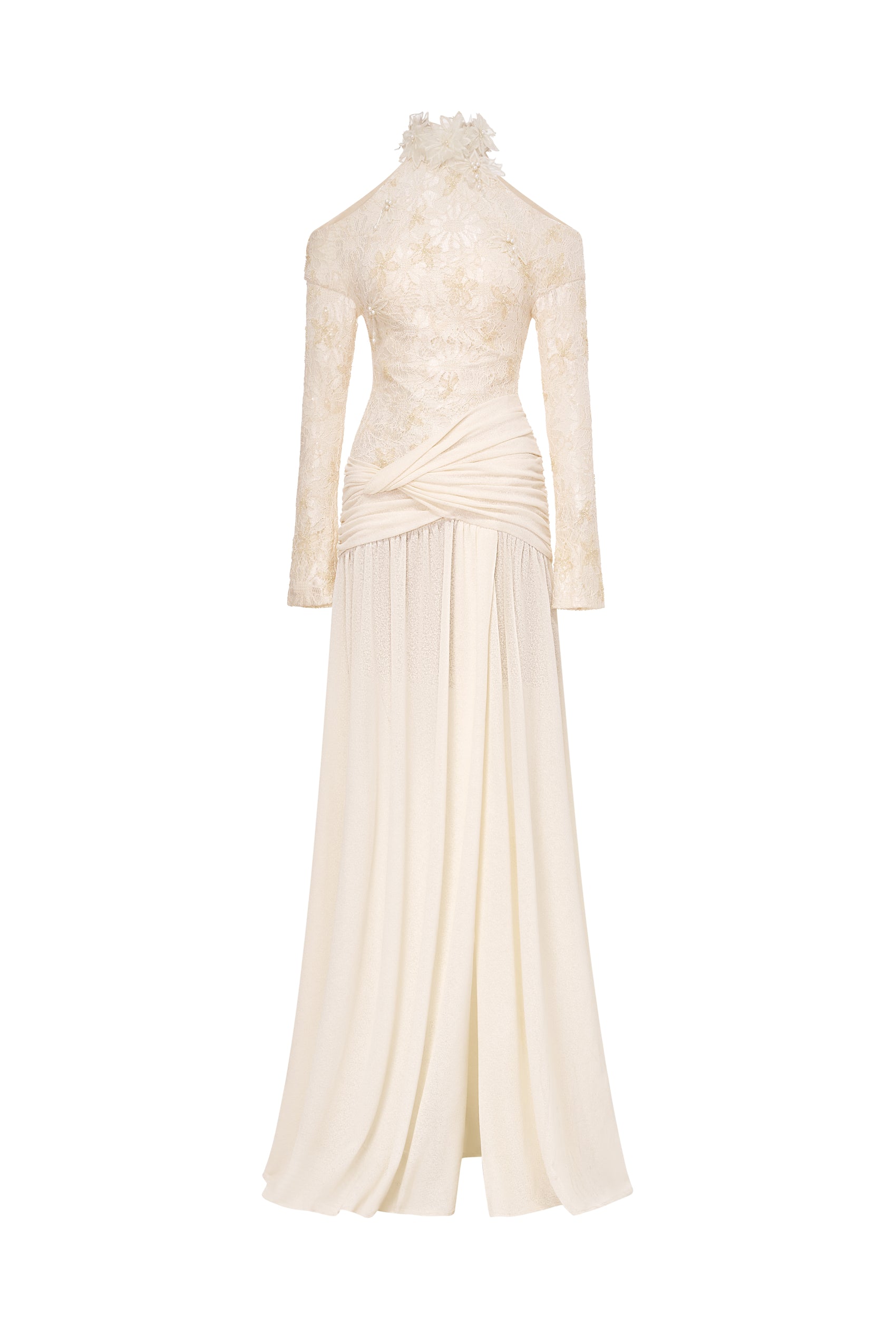 Floral Halter Evening Gown
