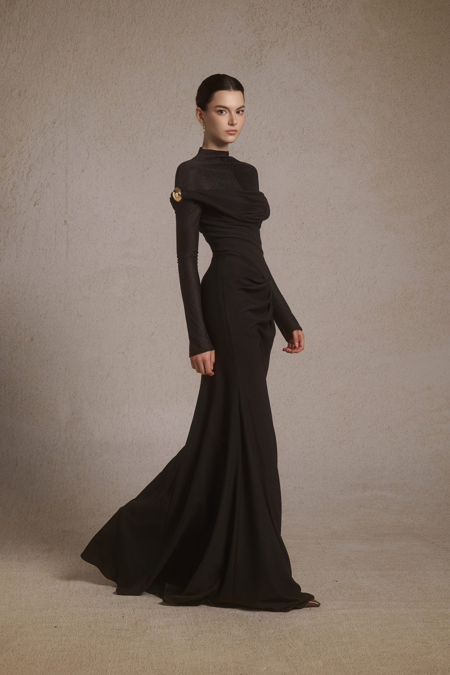 Selene Metal Twist Dress in Black image 1