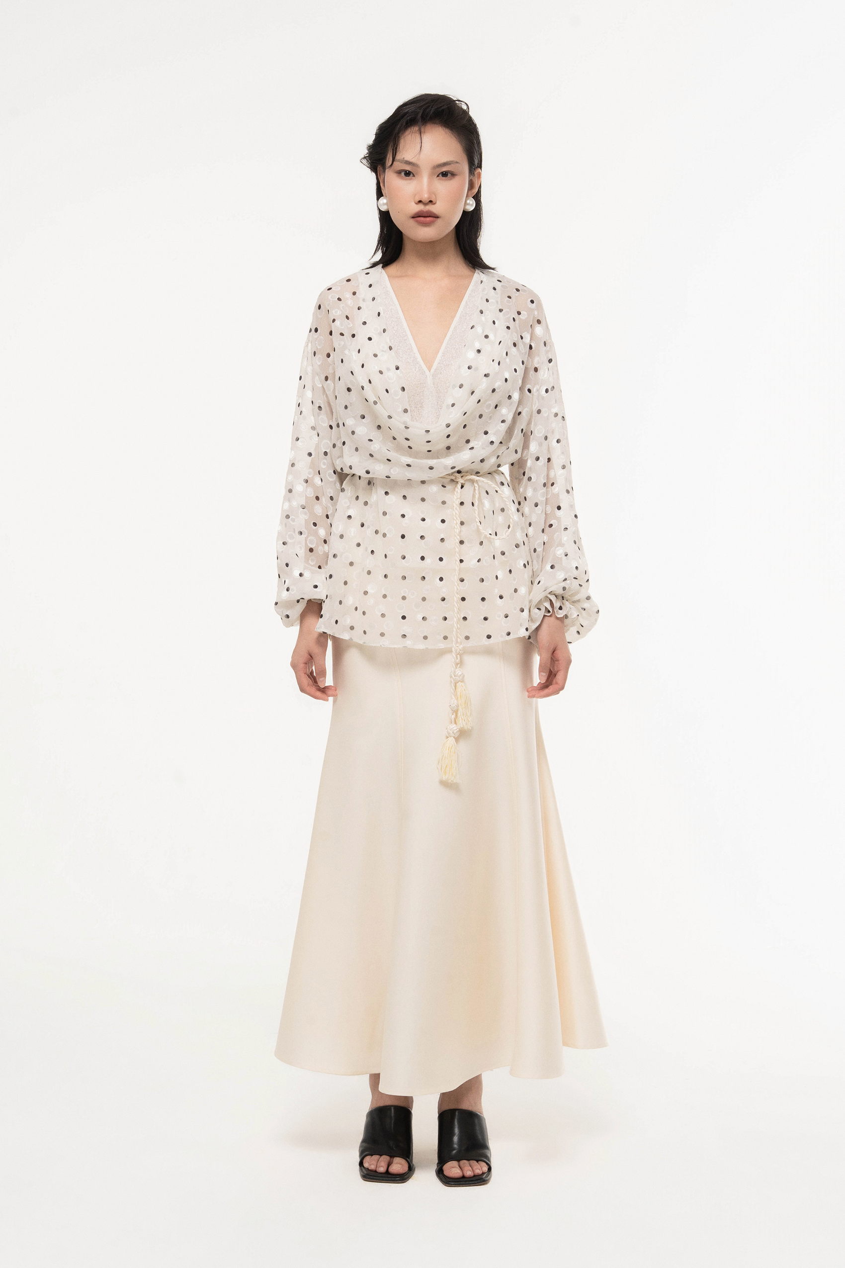 Polka Dot V-Neck Set Design