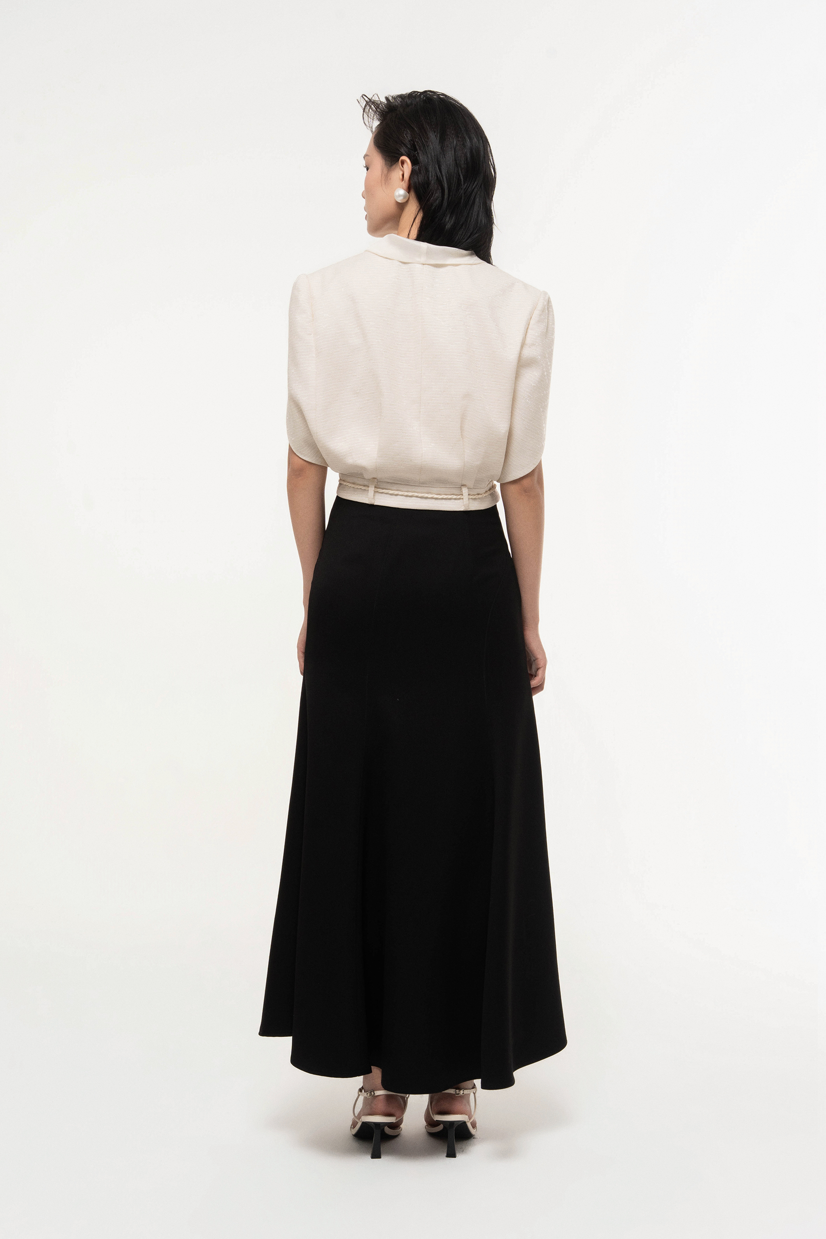Cape Sleeve Set Design with Skirt