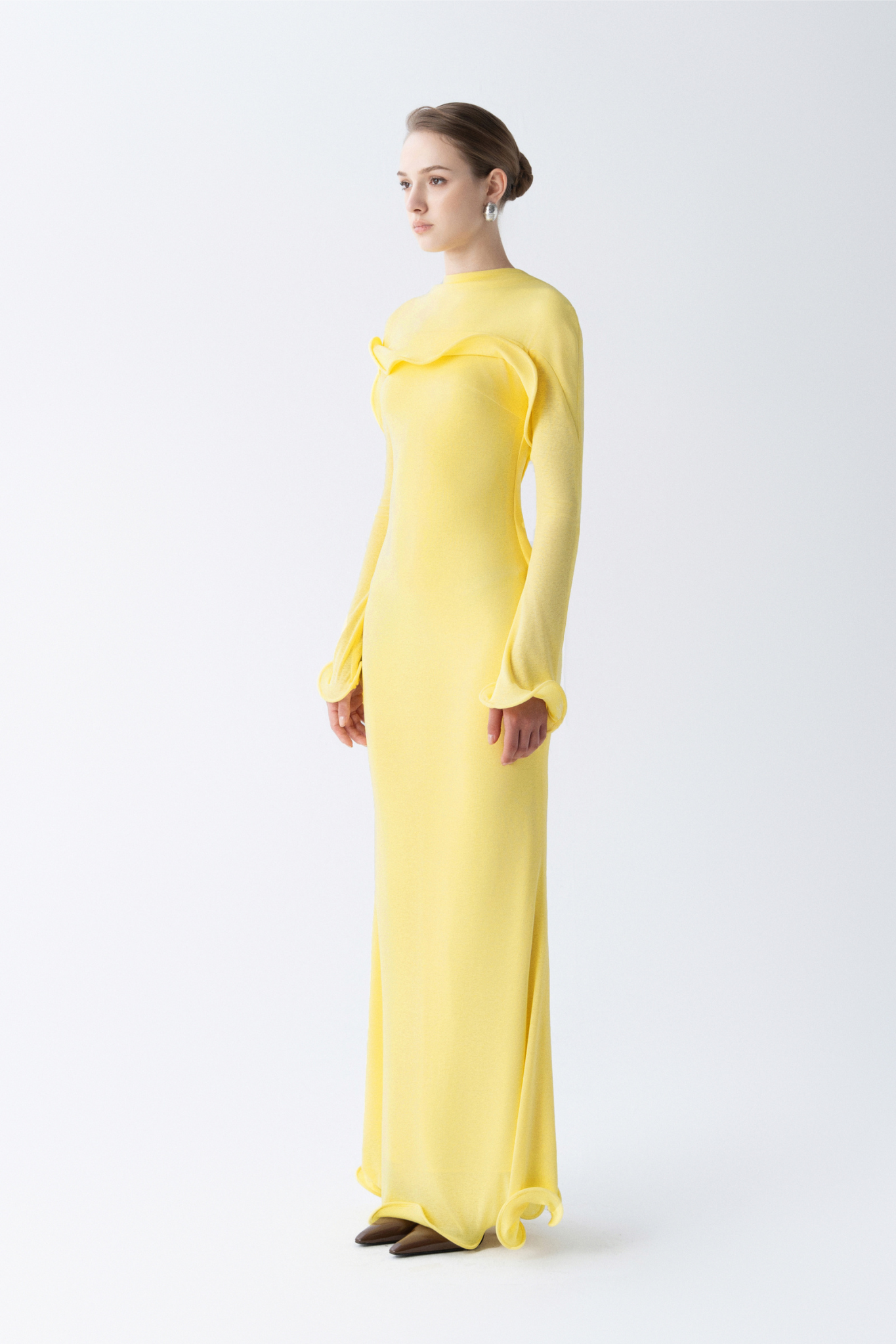 Cascade Ruffle Midi Dress