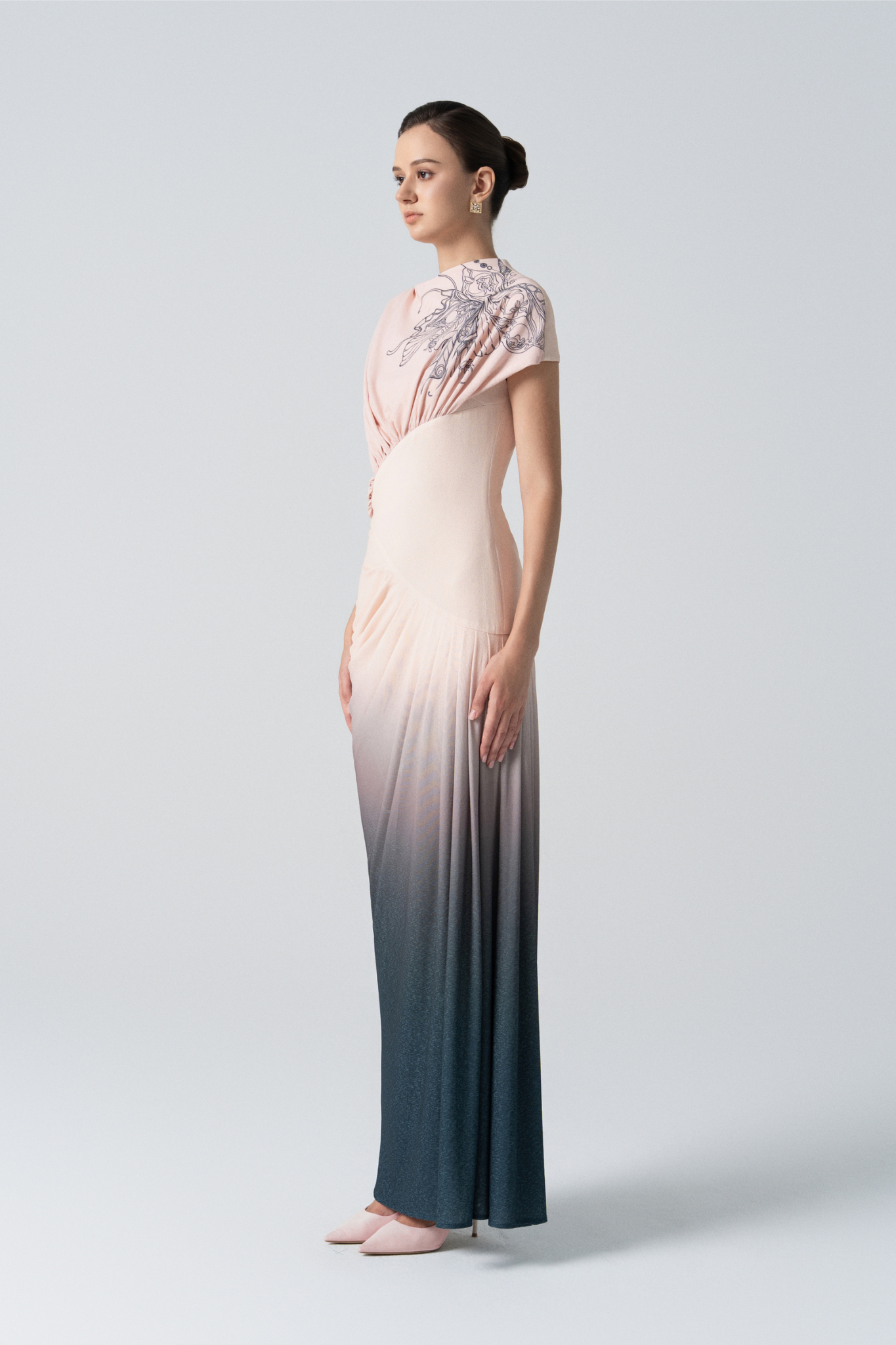 Blush Horizon Midi Ombre Dress