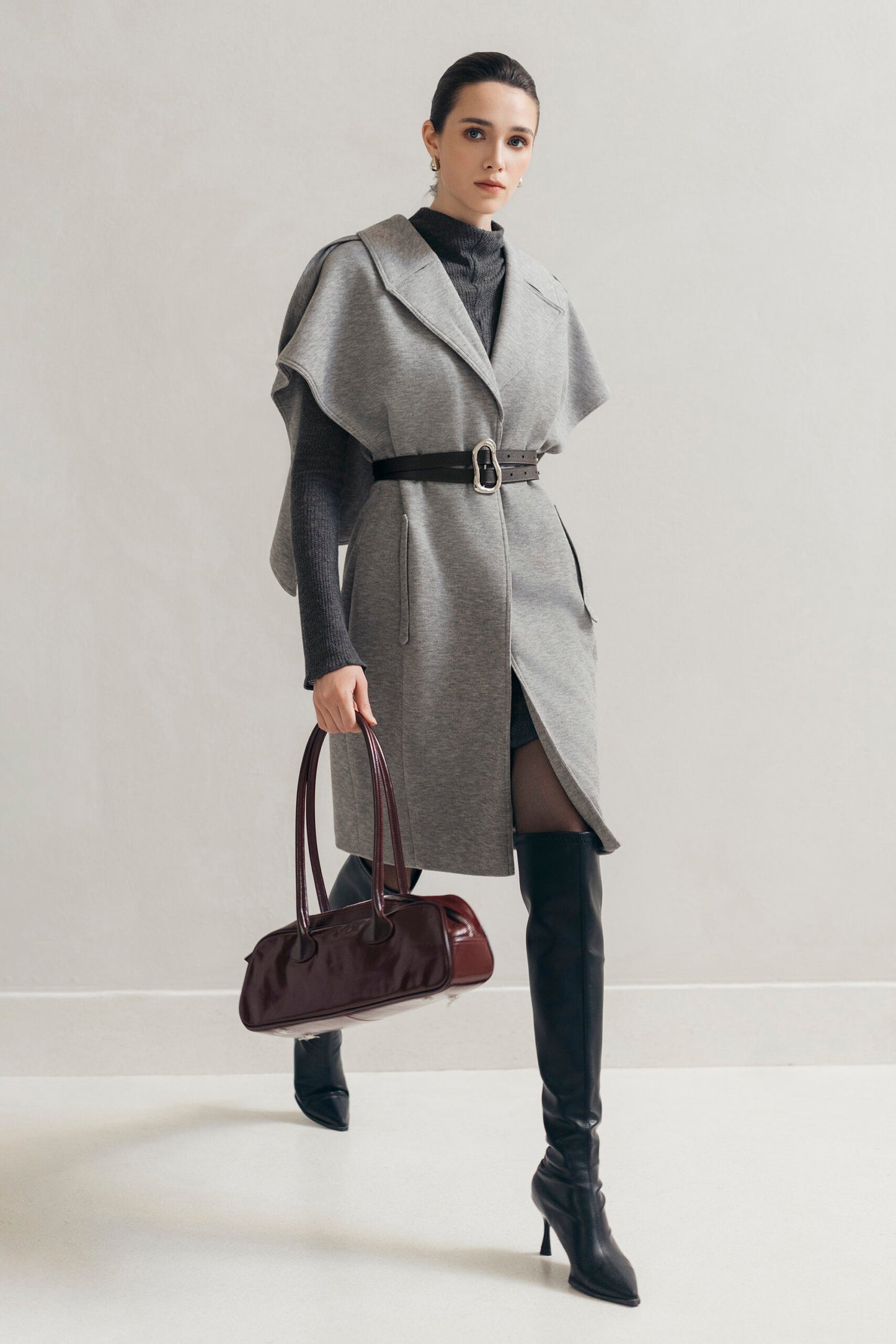 Grey Cocoon Coat image 1