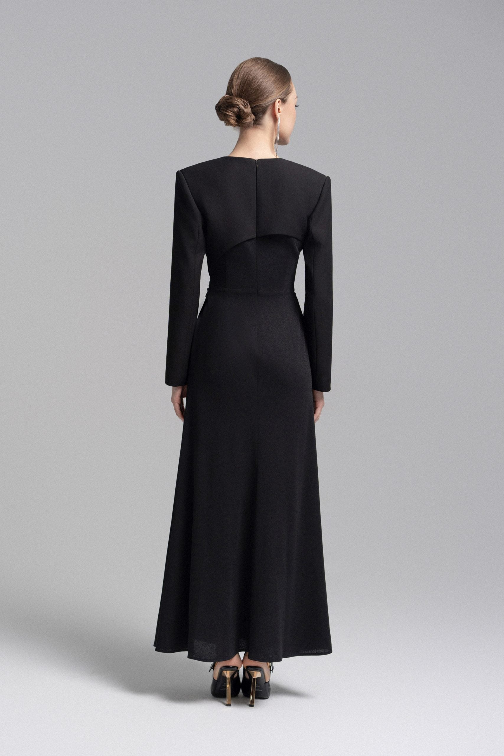 Asymmetrical Lapel Crystal Blazer Dress image 2