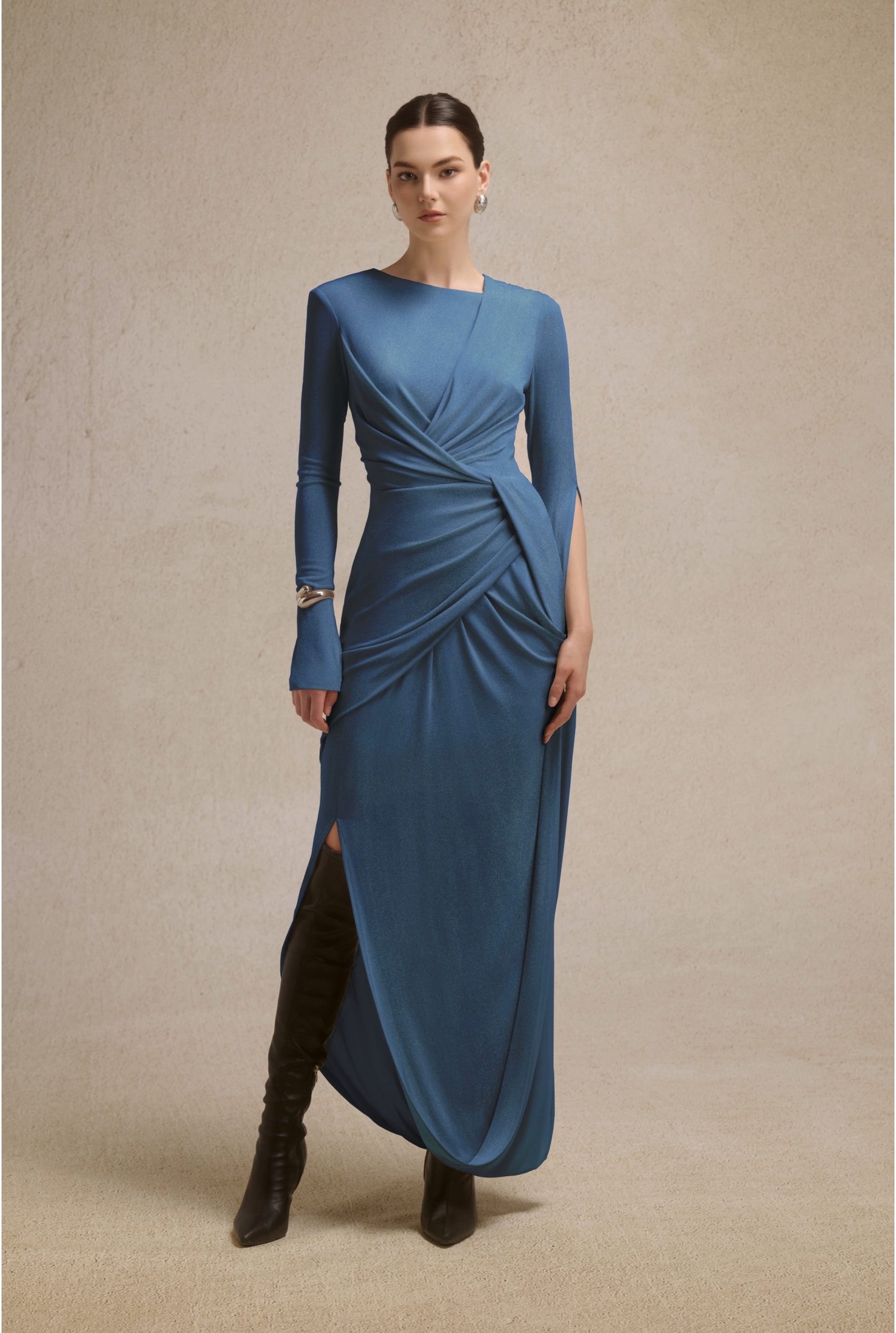 Lunara Tiered Midi in Teal Tide image 1