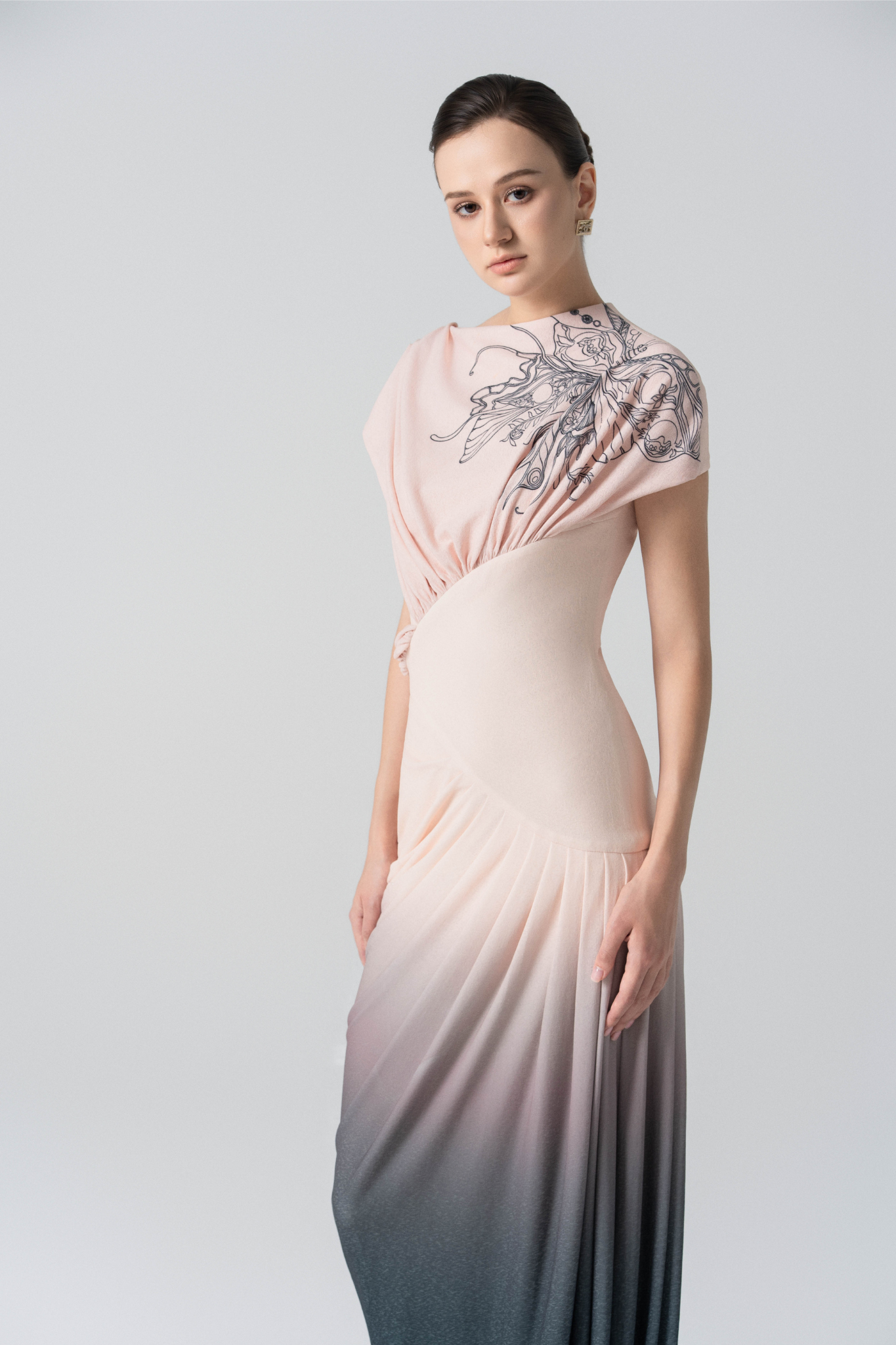 Blush Horizon Midi Ombre Dress