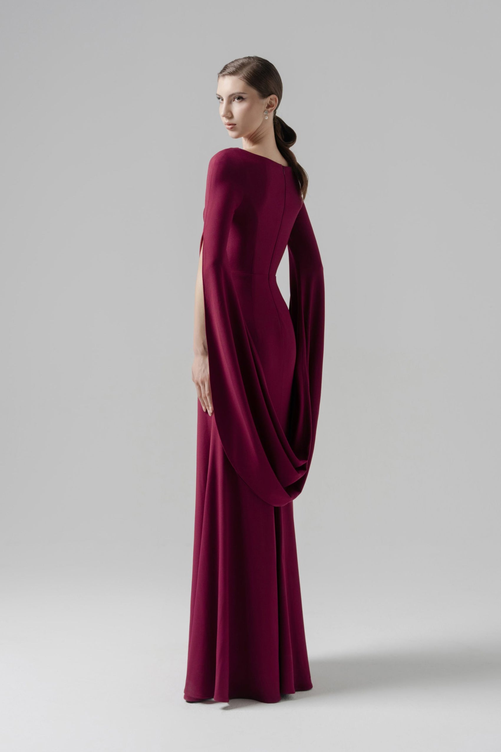 Moonlit Gaze Dress in claret image 2