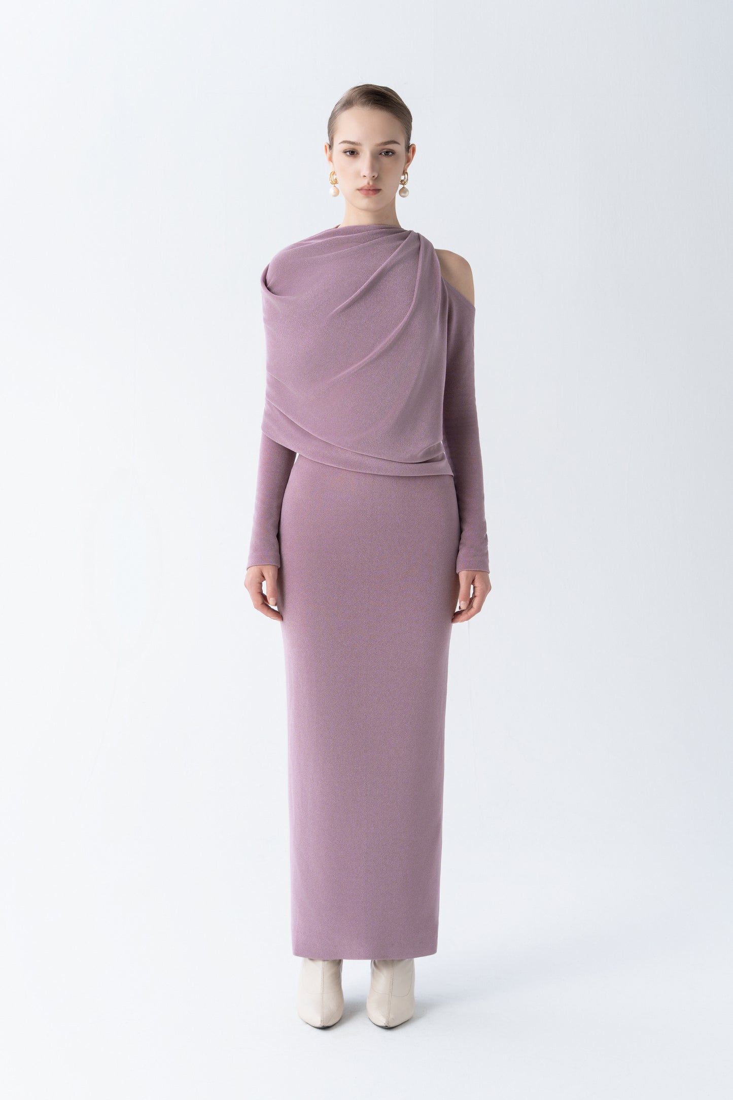 Asymmetry Whisper Midi Dress