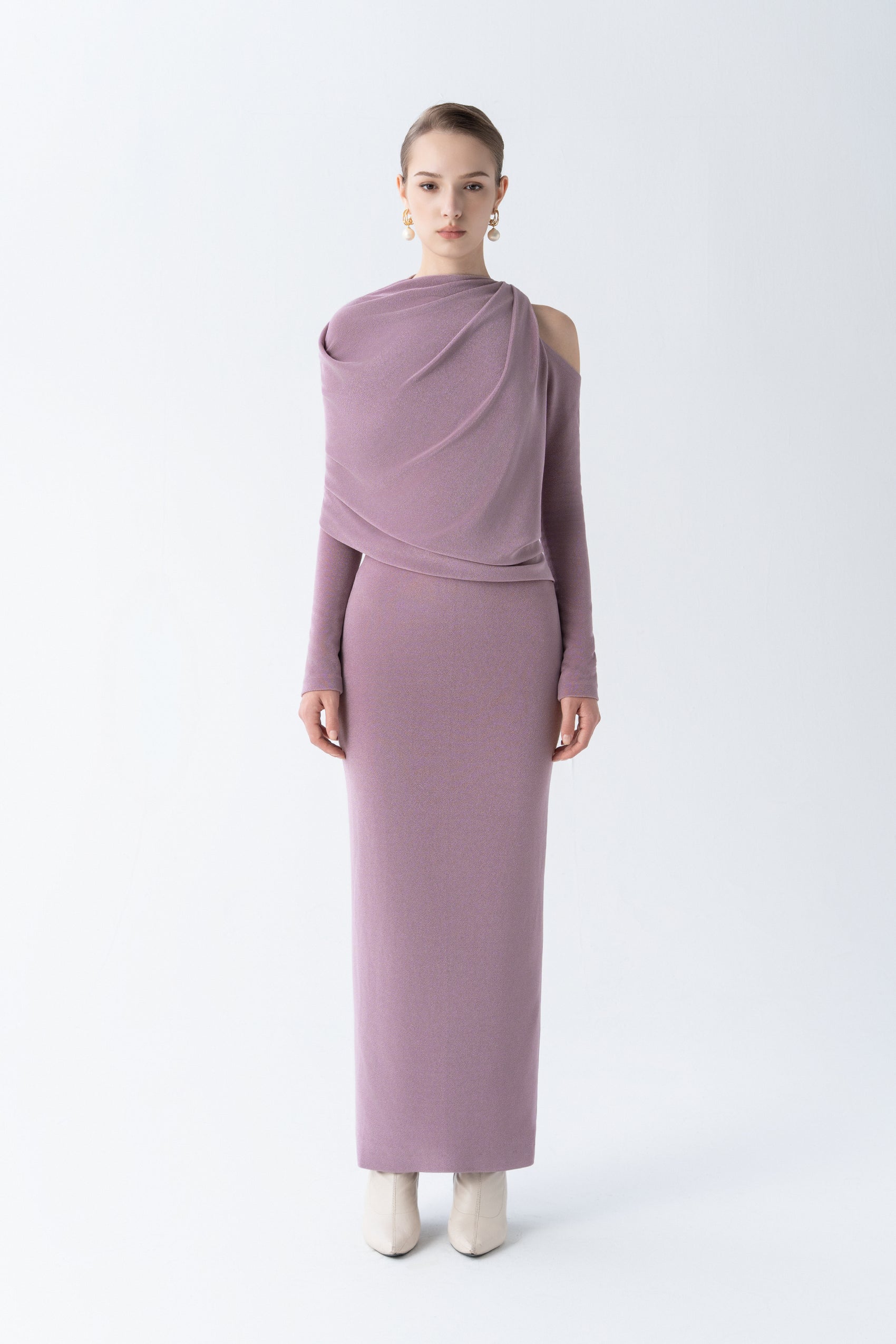 Asymmetry Whisper Midi Dress