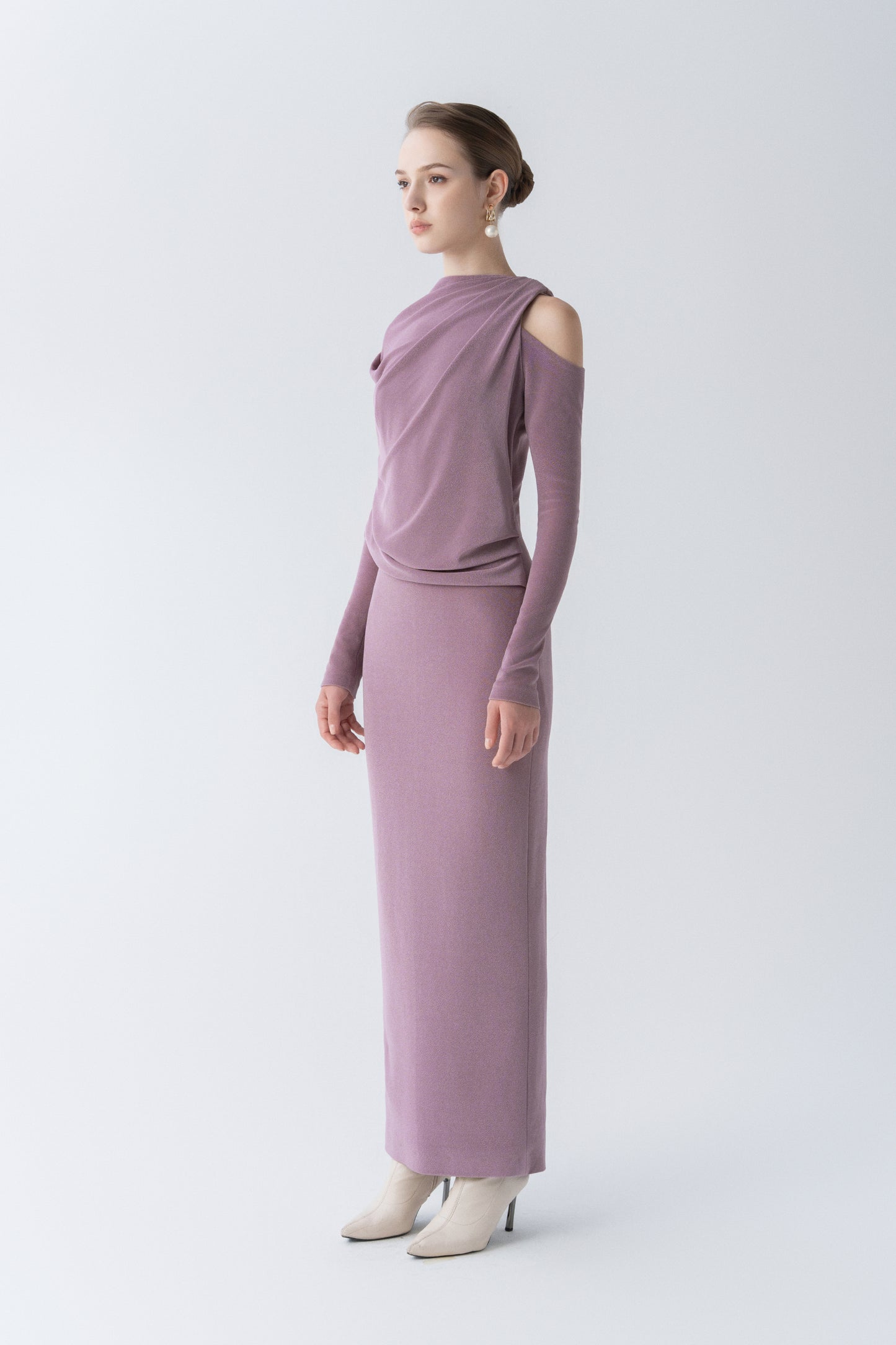 Asymmetry Whisper Midi Dress