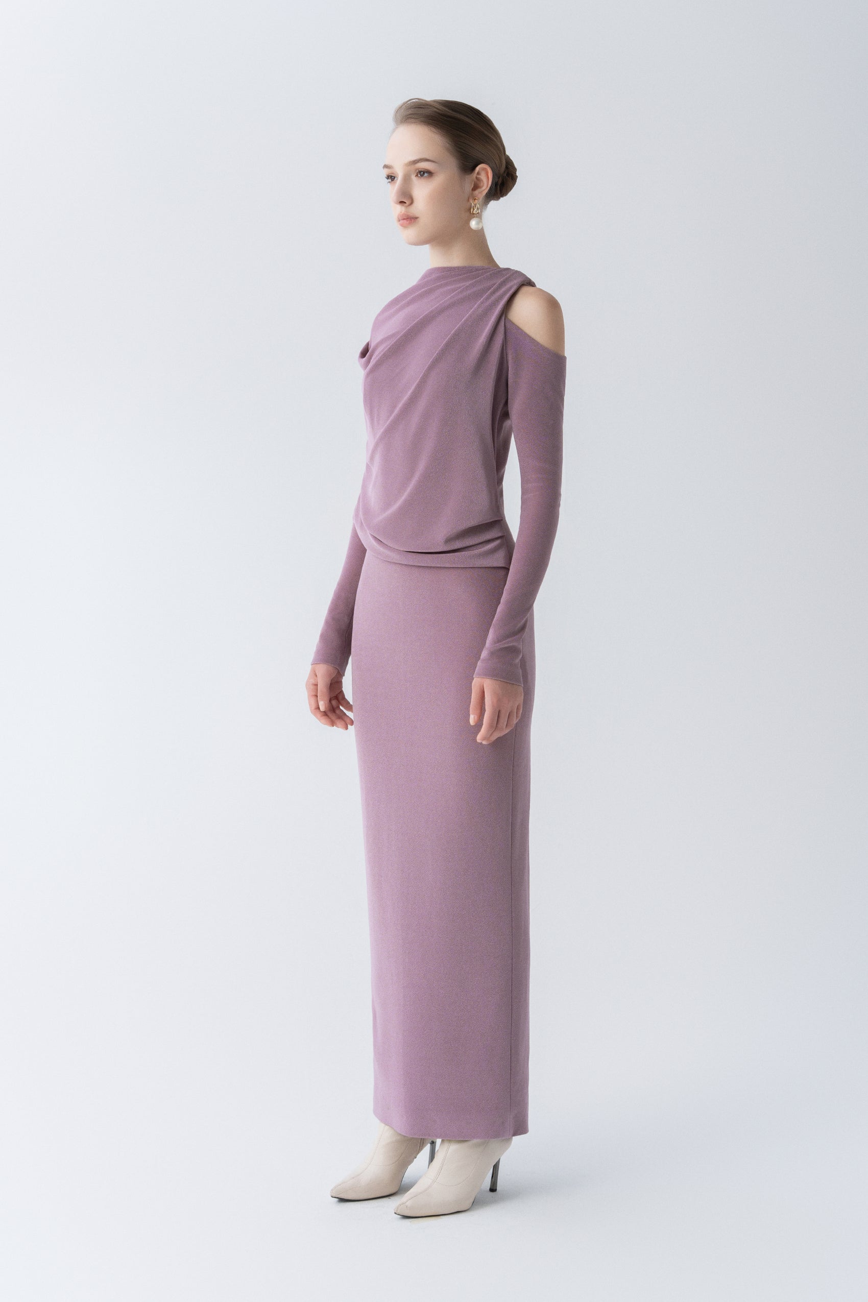 Asymmetry Whisper Midi Dress