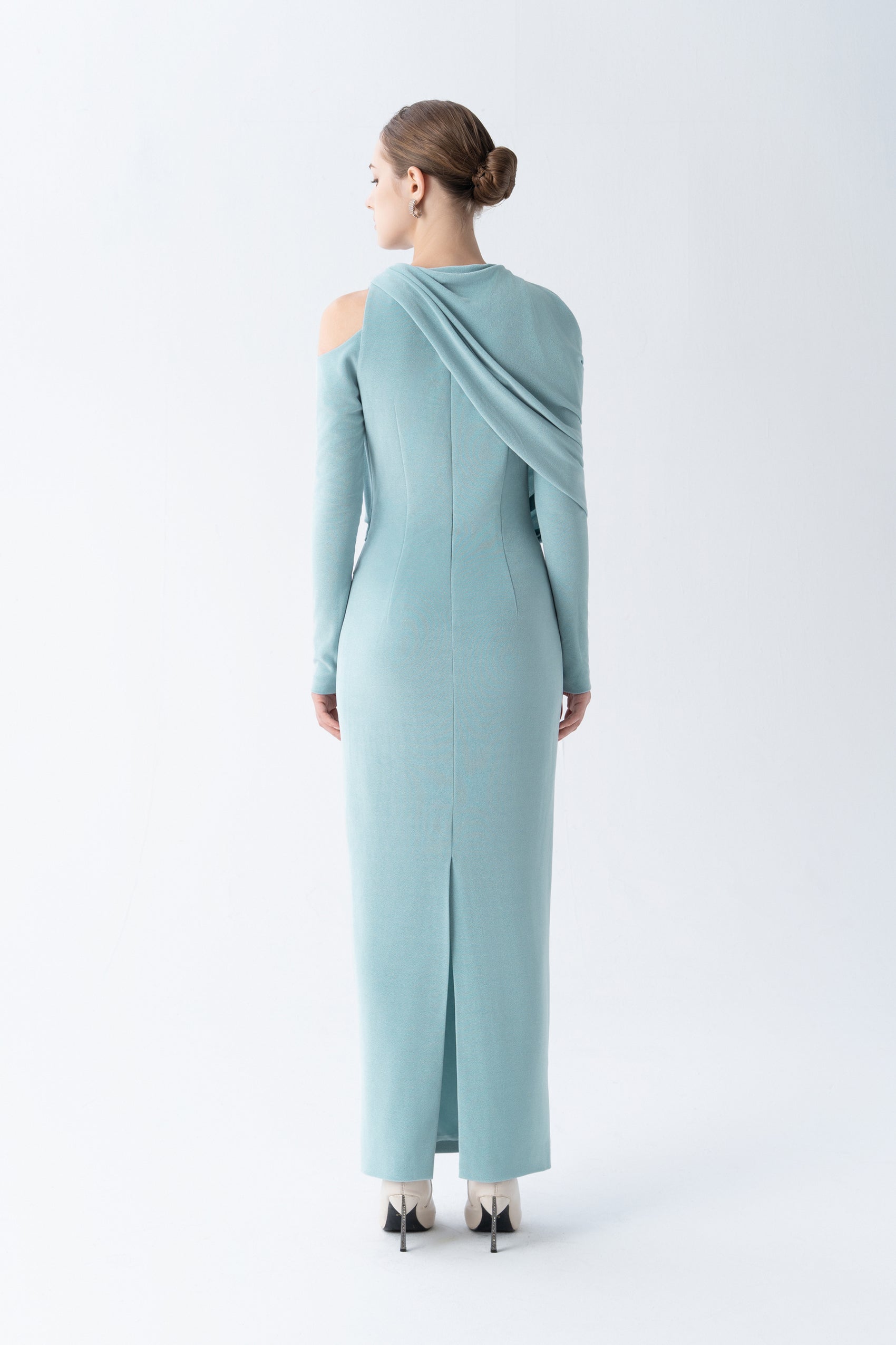 Asymmetry Whisper Midi Dress