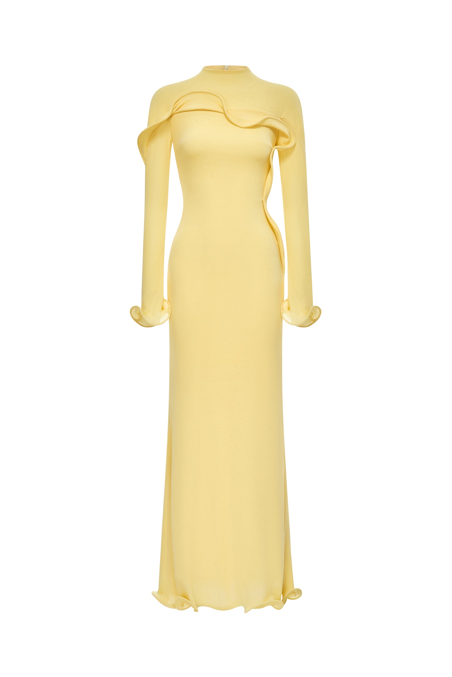 Cascade Ruffle Midi Dress