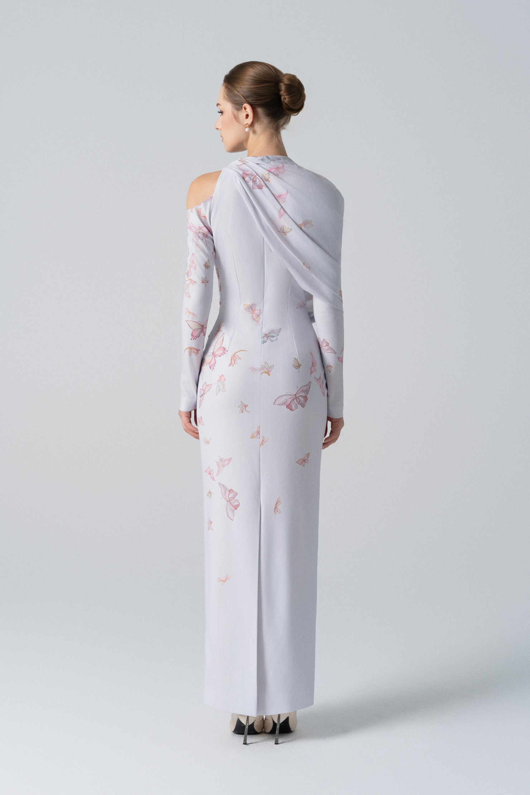Misty Lilac Negligee Pencil Dress
