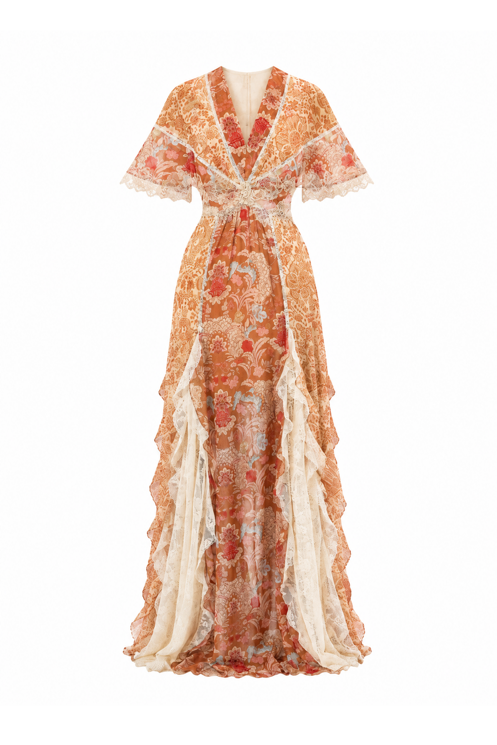 Baroque Lace Maxi Dress