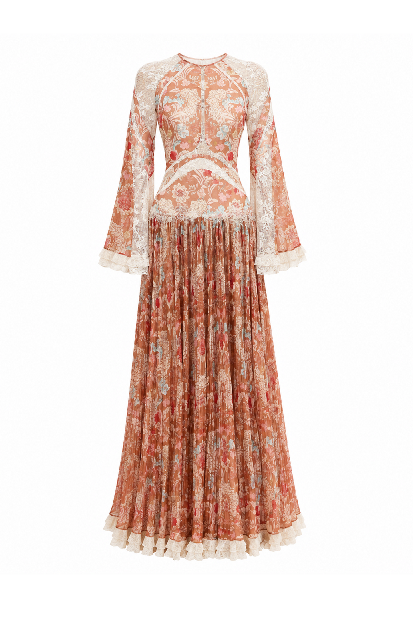 Baroque Pleated Maxi Dress