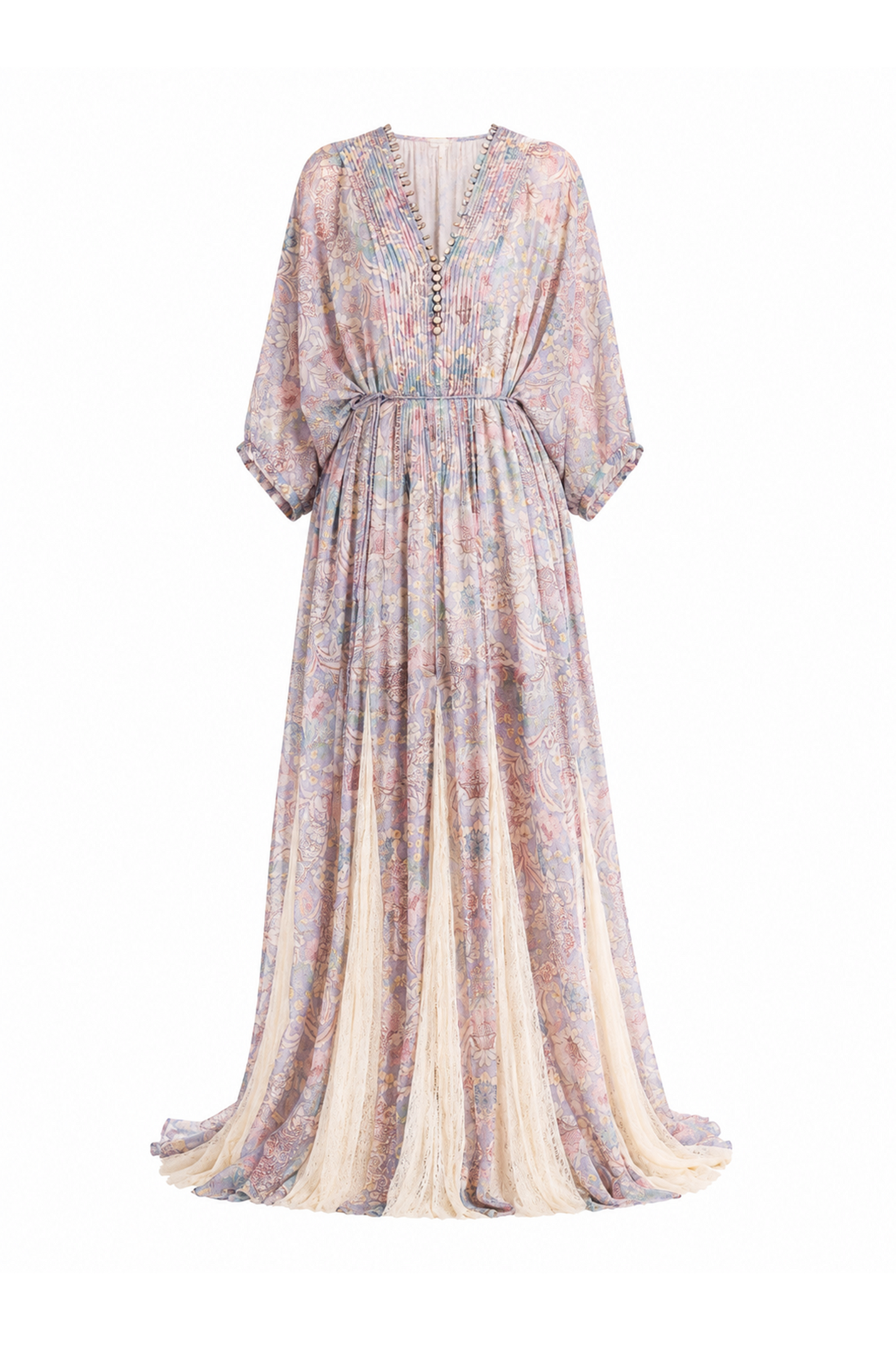 Smocked V Neck Maxi Dress
