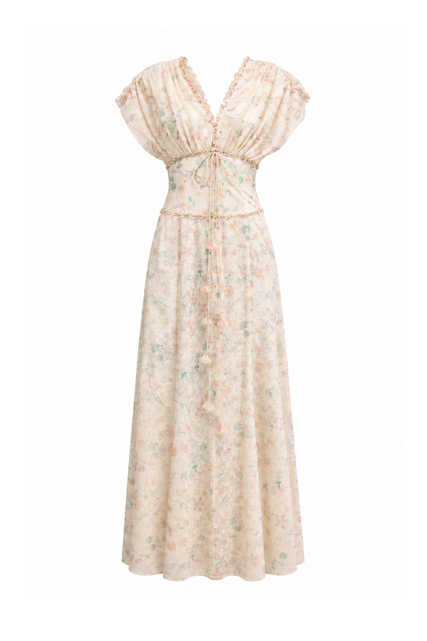 V Neck Floral Maxi Dress