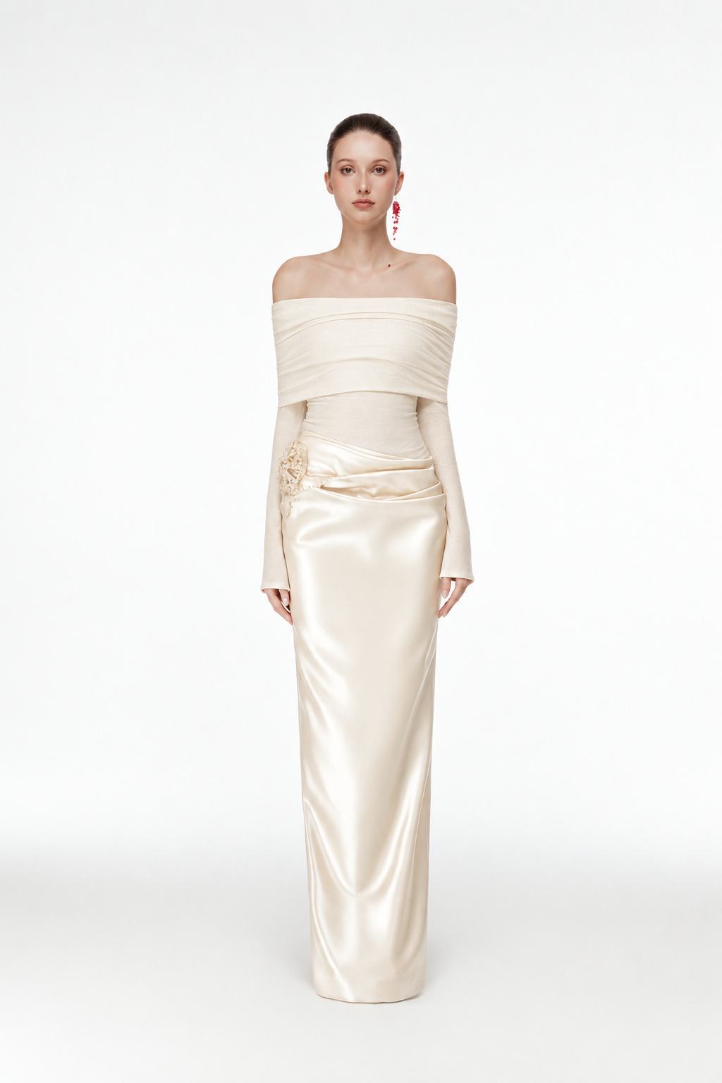 Off-Shoulder Draped Dress