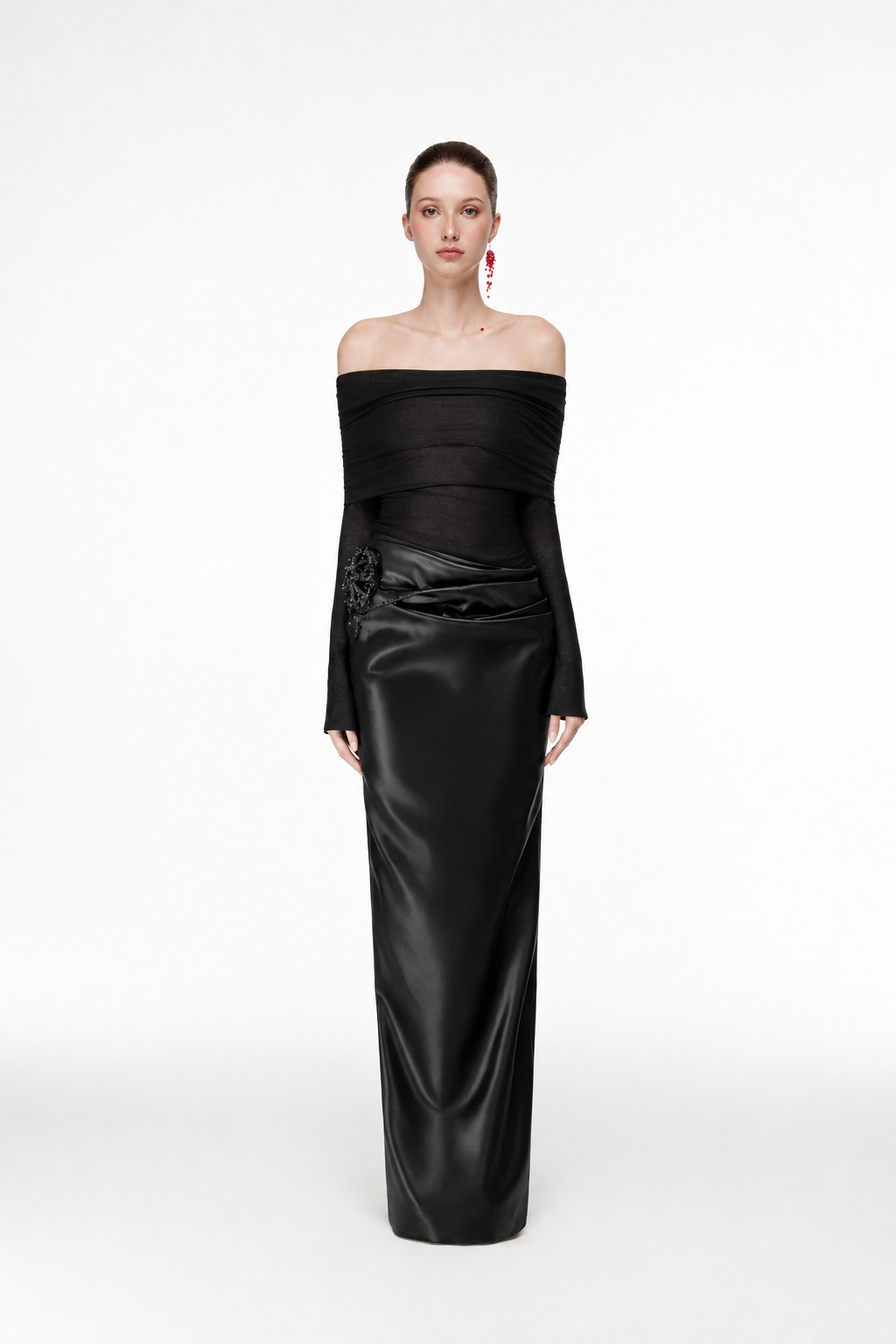 Off-Shoulder Draped Dress