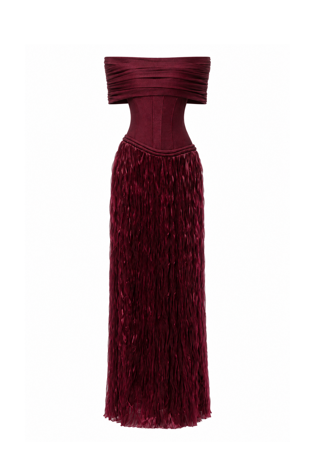 Off-Shoulder Corset Textured Dress