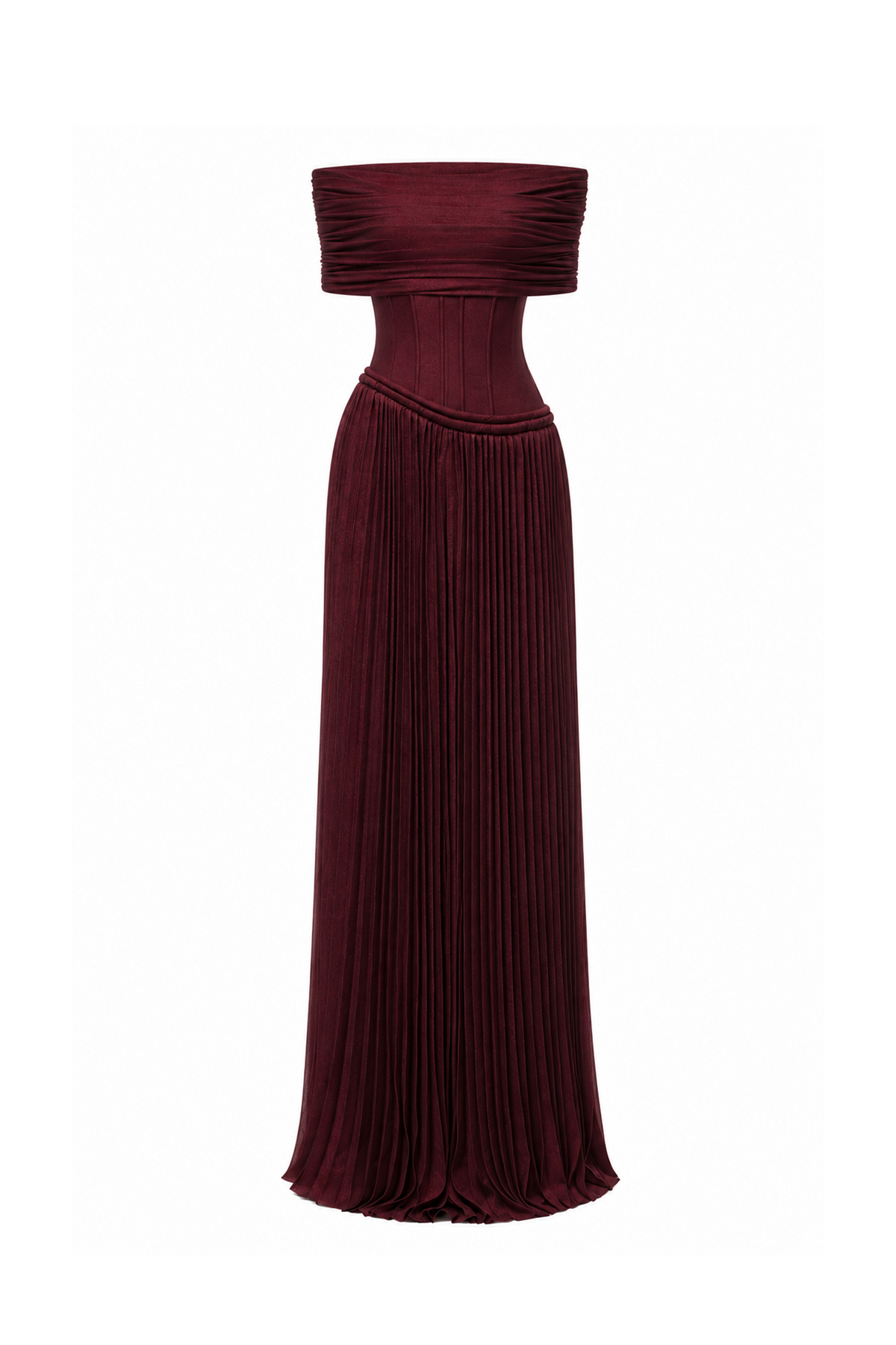 Off-Shoulder Corset Pleated Dress