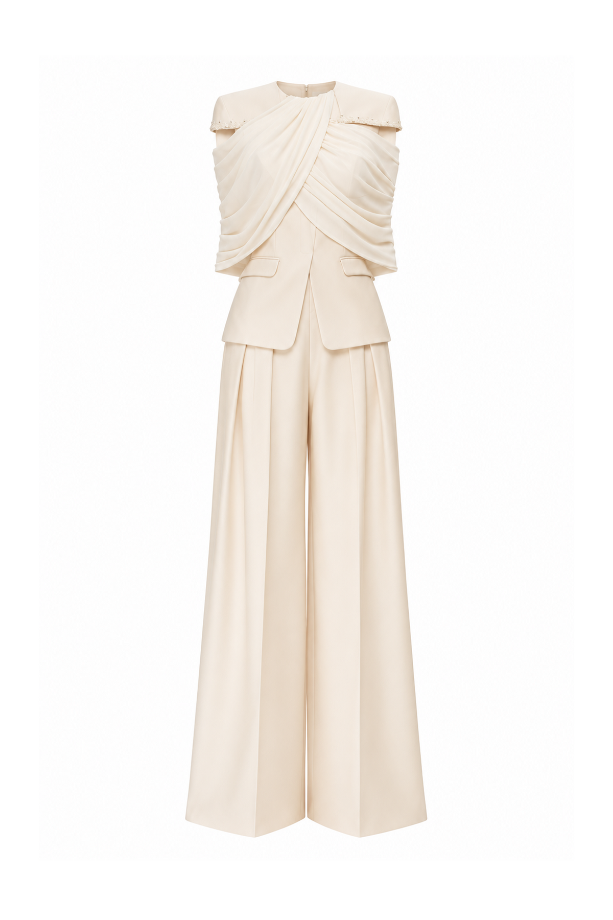 Off-Shoulder Draped Set Design