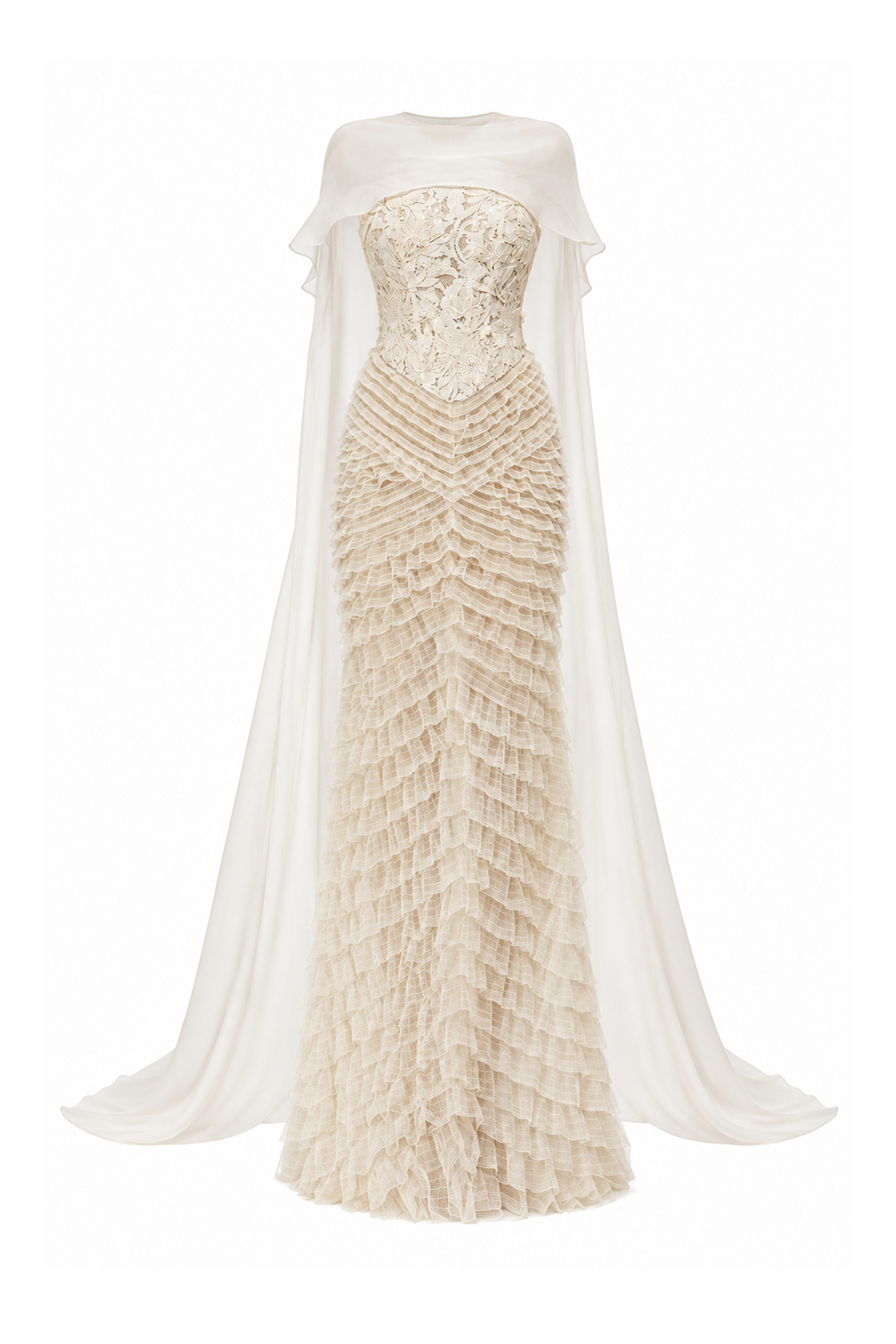 Lace Corset Tiered Ruffle Dress