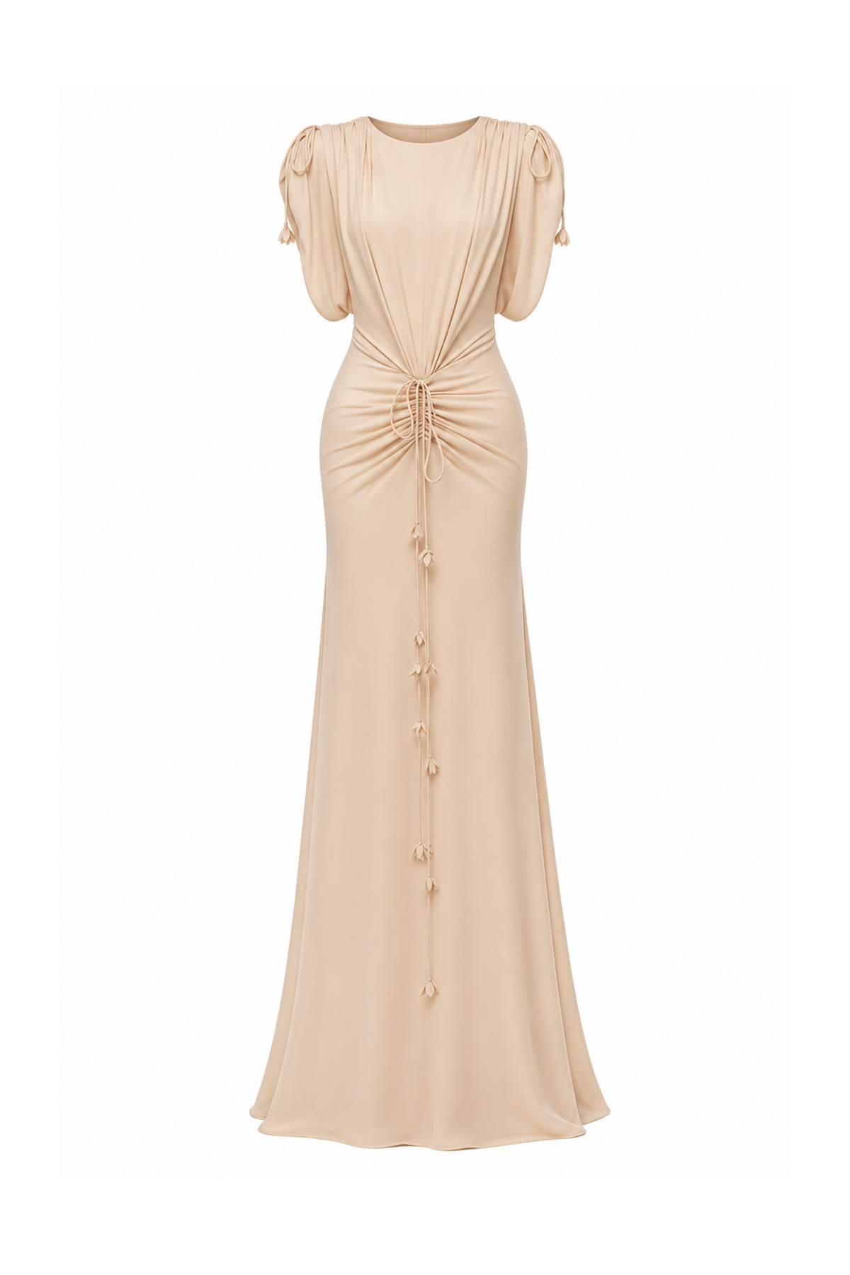 Ruched Waist Draped Maxi Dress