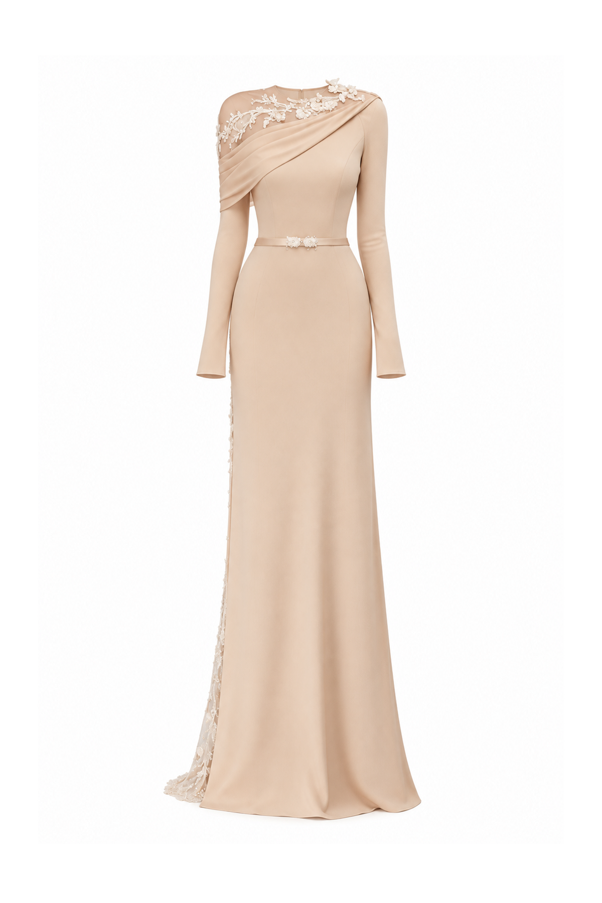 One-Shoulder Draped Mermaid Gown