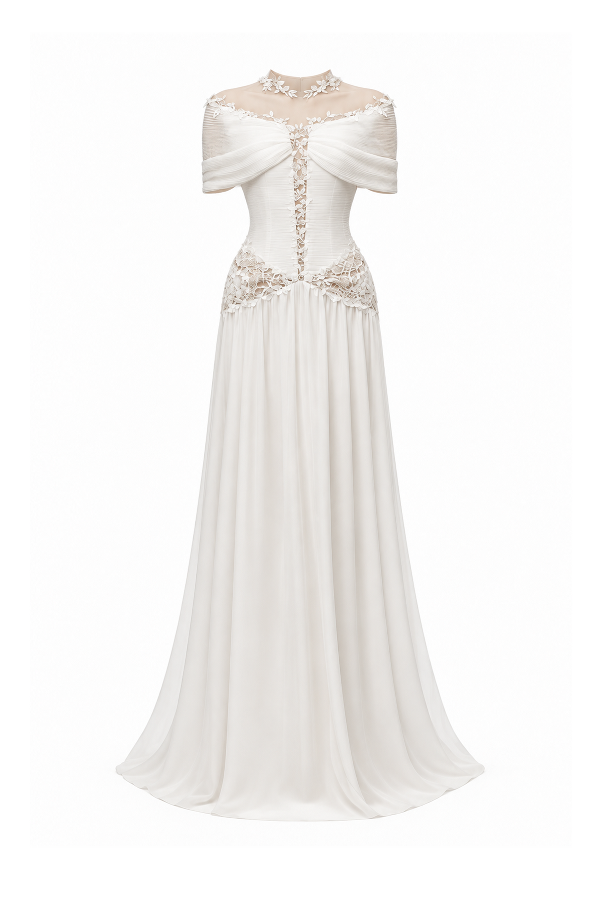 Off-Shoulder Lace Mixi Dress