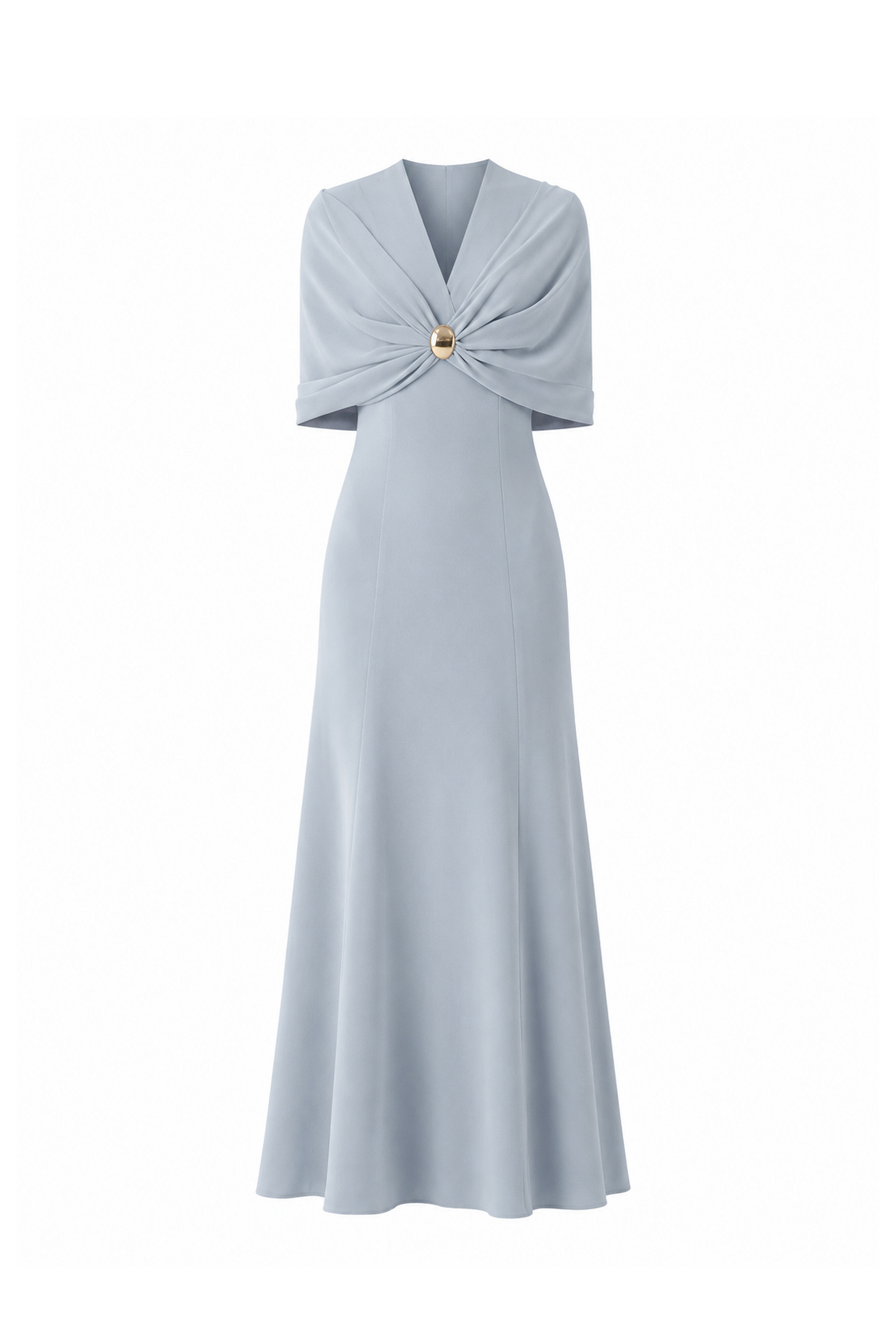 Halo Peplum Midi Dress in Sky Blue