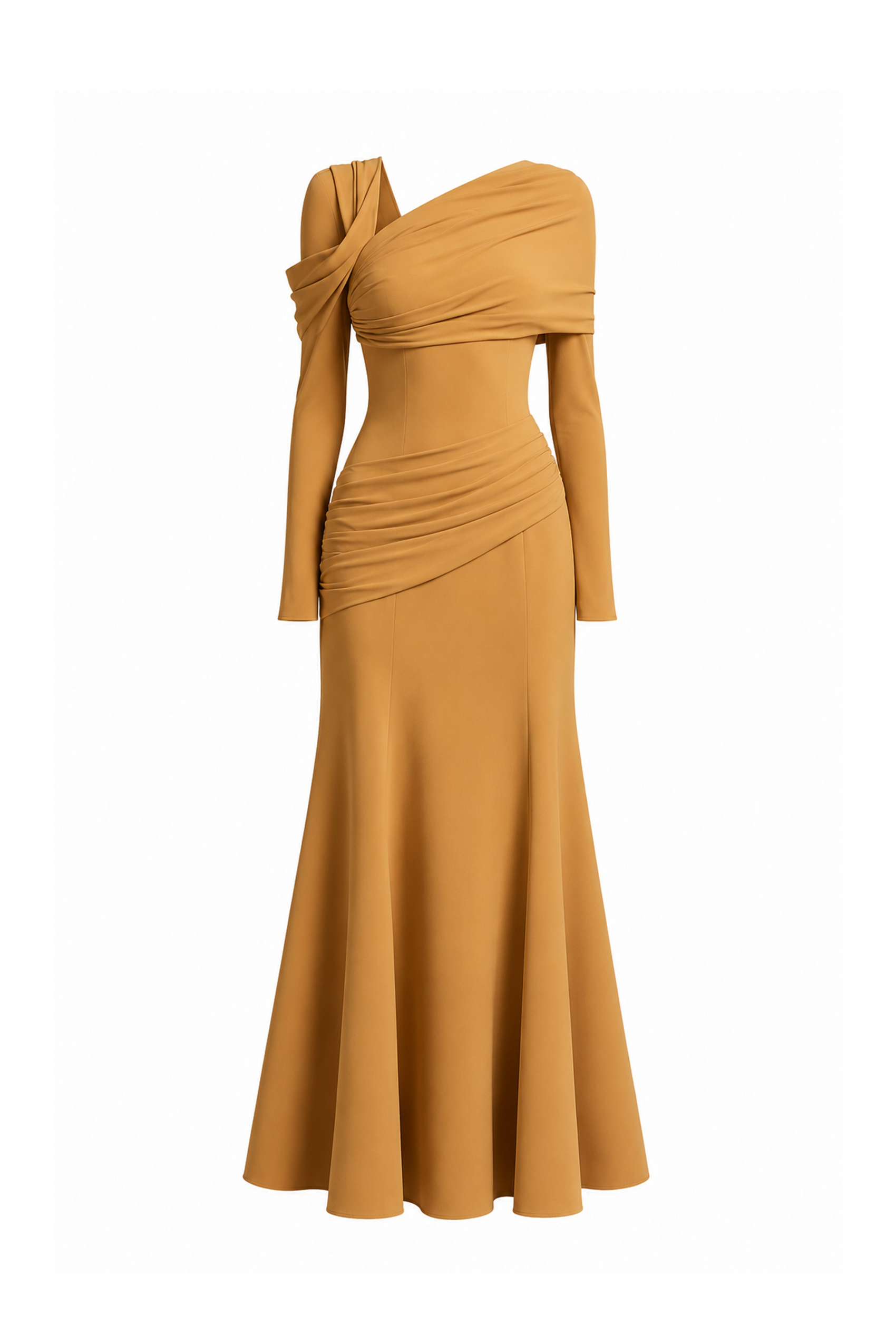 Twisted Shoulder Midi Dress