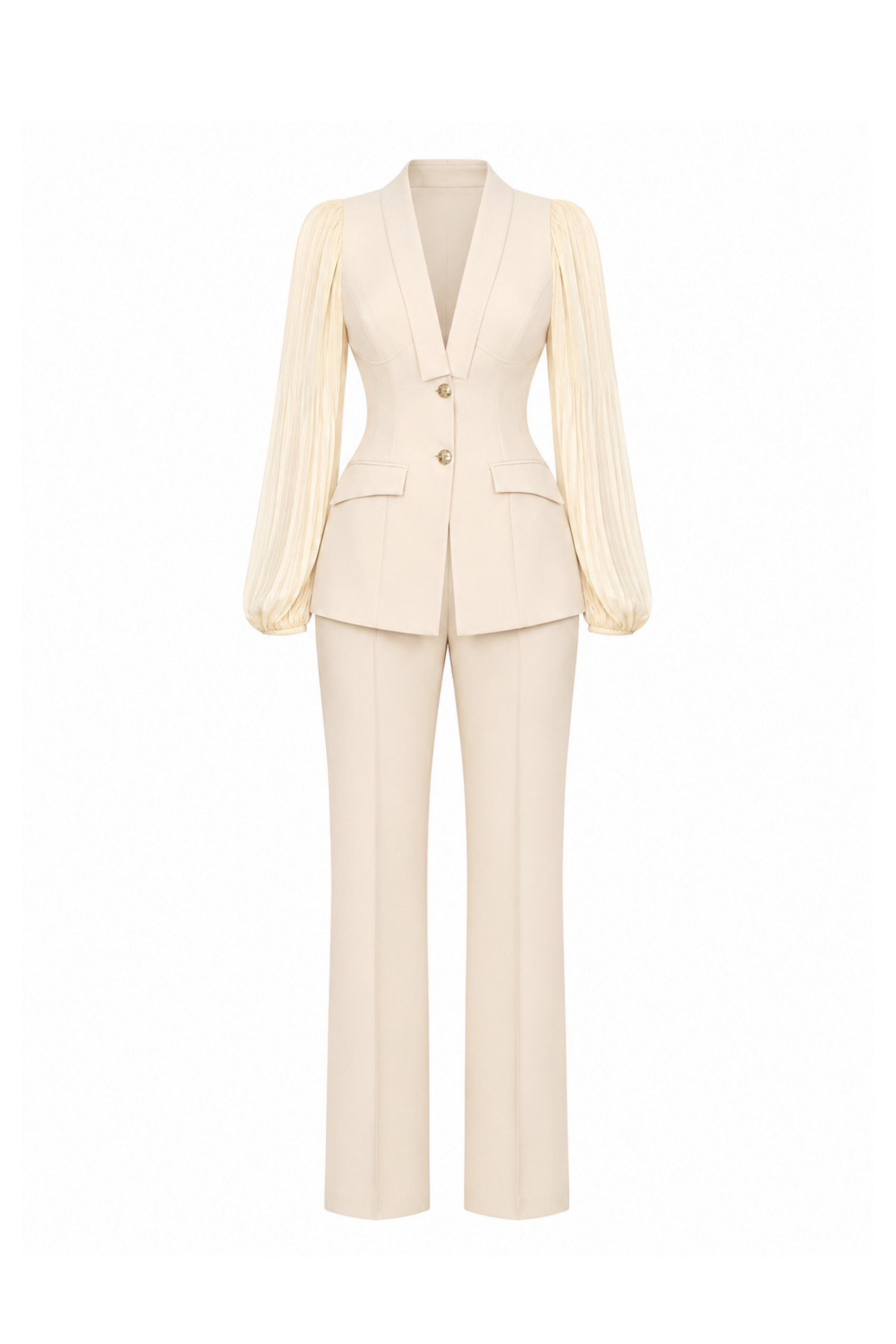 Flora Cream Puffy Sleeves Set Design